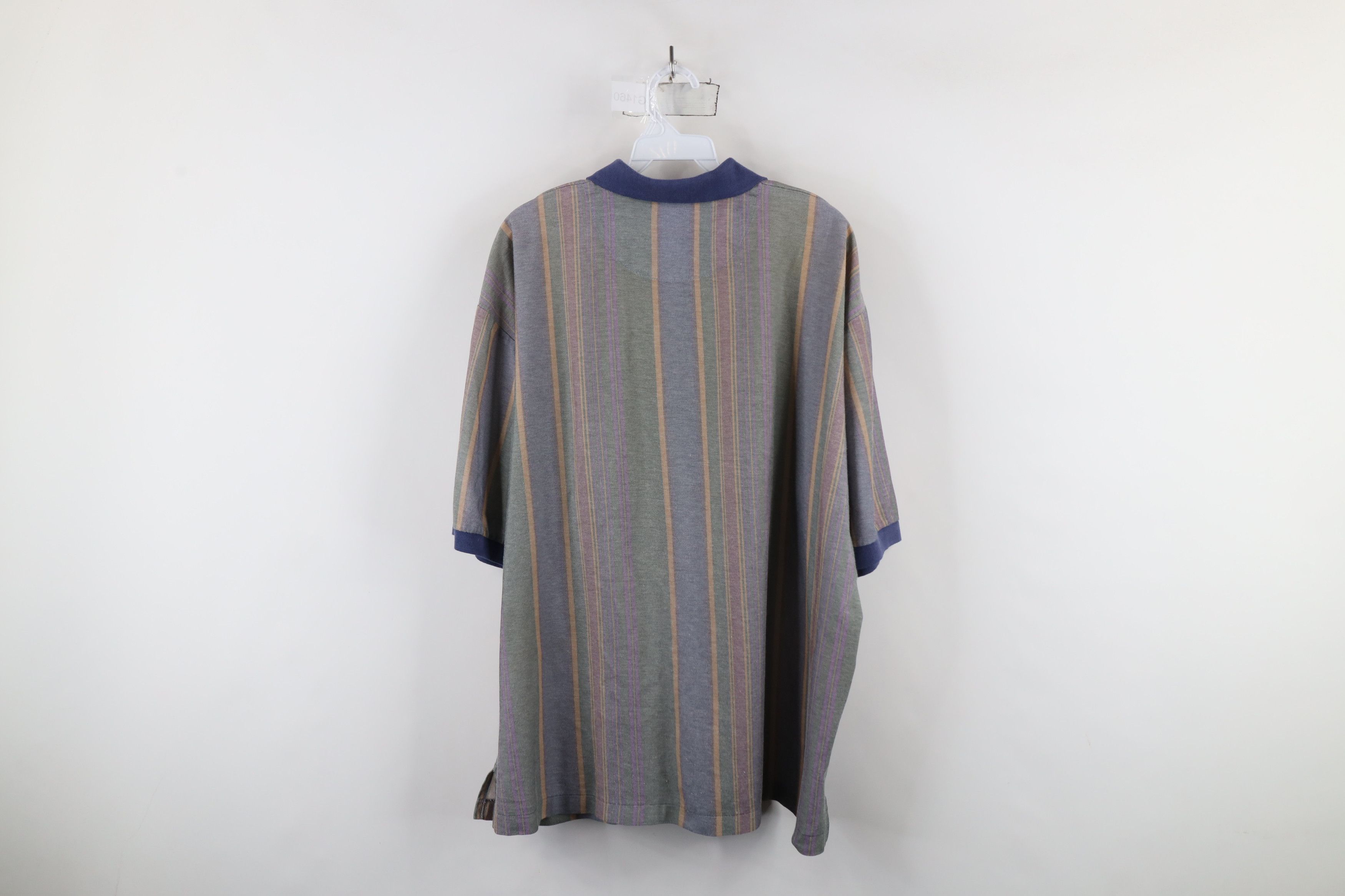 Vintage Vintage 90s Streetwear Baggy Fit Rainbow Striped Polo Shirt Size US XL / EU 56 / 4 - 11 Thumbnail