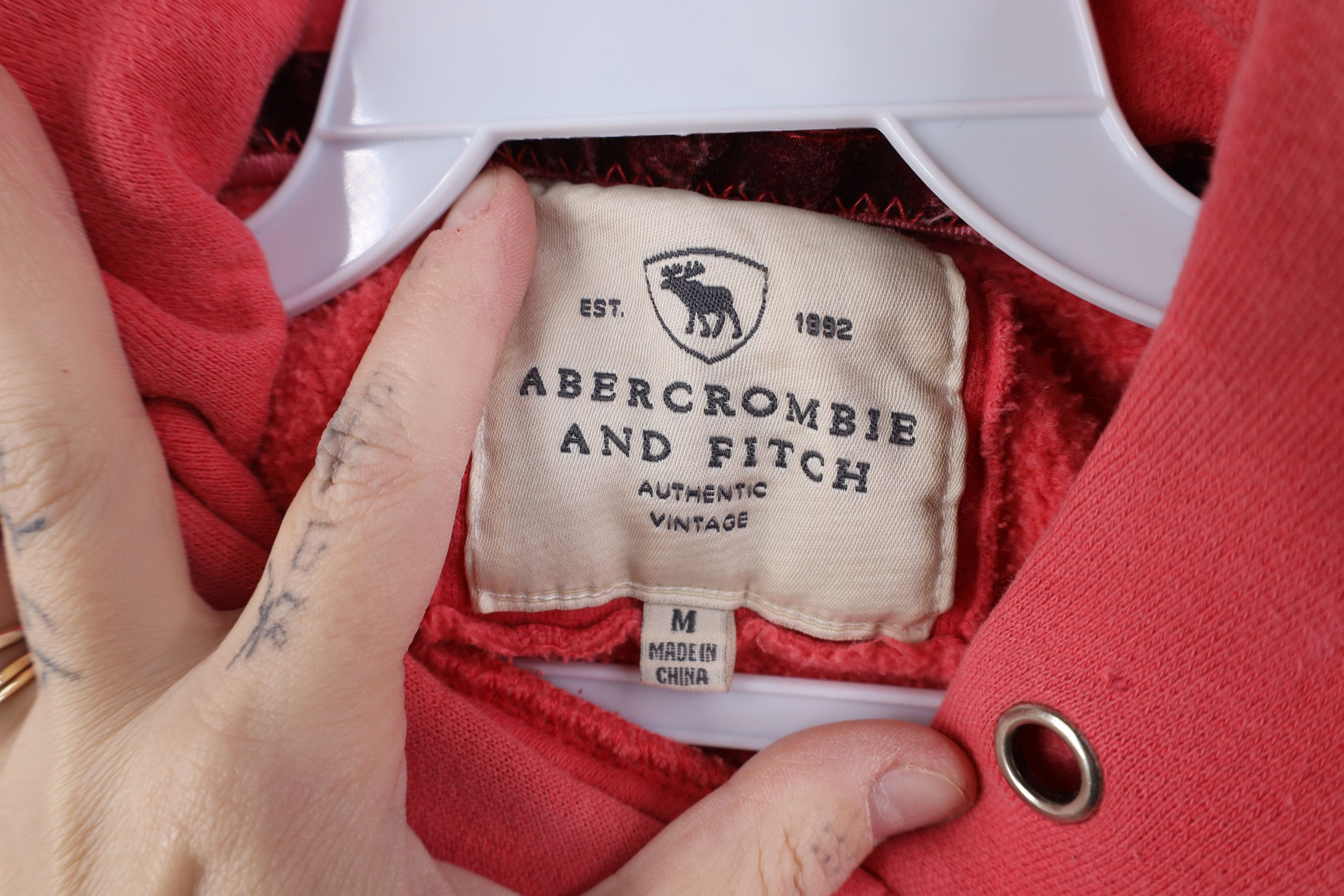 Abercrombie & Fitch Vintage 90s Y2K Abercrombie & Fitch Hoodie Sweatshirt Pink Size M / US 6-8 / IT 42-44 - 7 Thumbnail