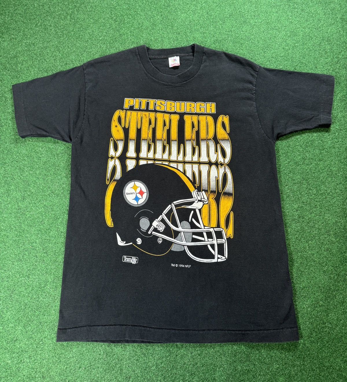 Fruit Of The Loom × NFL × Vintage Vintage 90s INSANE Pittsburgh Steelers Helmt NFL T Shirt Size US L / EU 52-54 / 3 - 1 Thumbnail