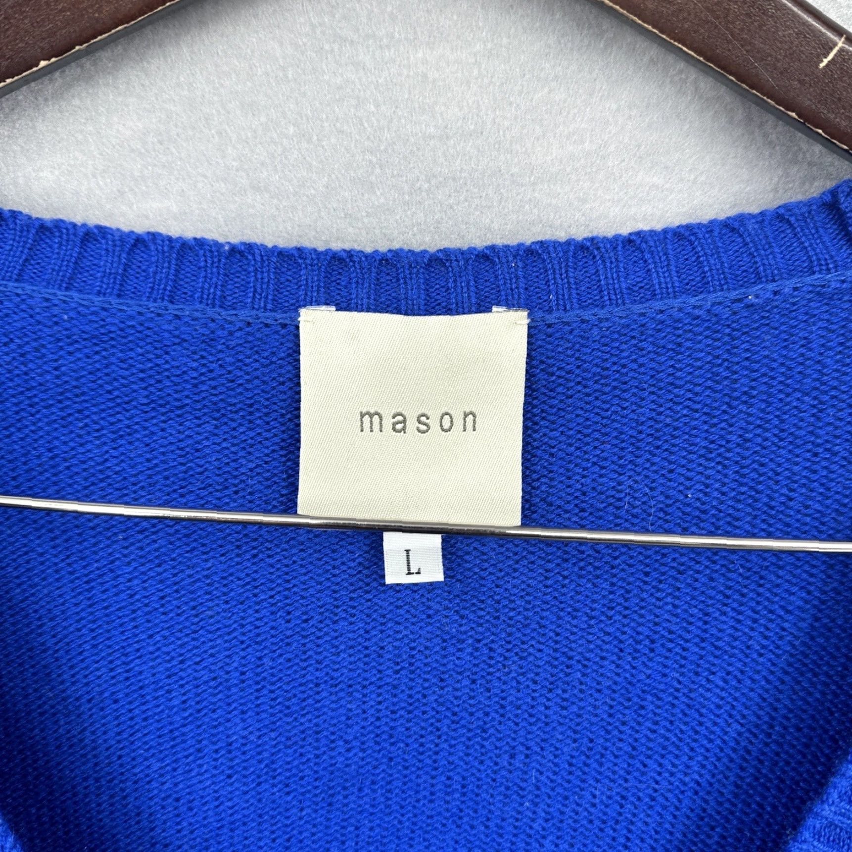 Mason's Mason Sweater Women L Blue Cashmere Blend Dolman Crewneck Pullover - - Classic Designer Knit Sweatshirt Size L / US 10 / IT 46 - 3 Thumbnail