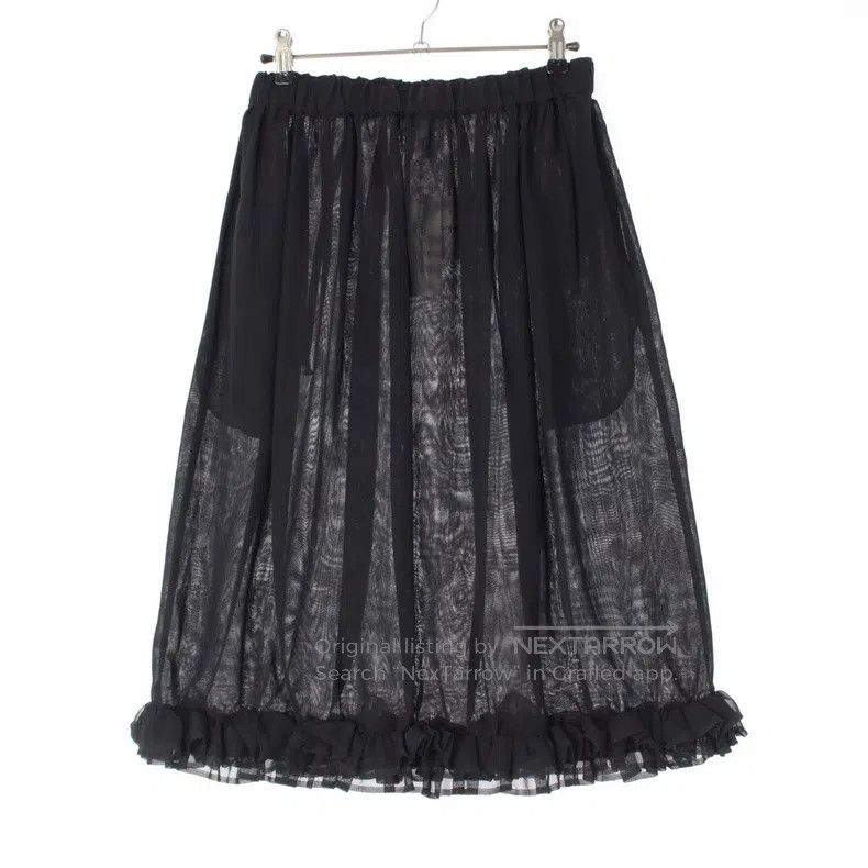 Comme des Garcons Comme Des Garcons size XS Black sheer pleated ruffled hem Size 23" - 1 Thumbnail