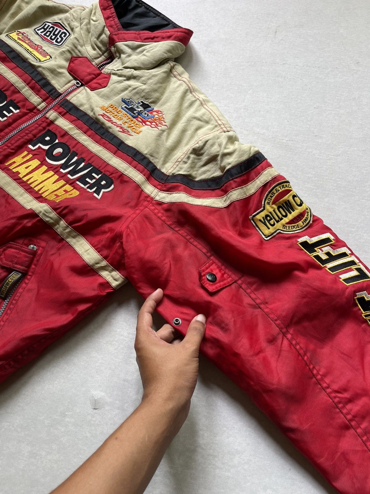 YELLOW CORN 🔥Vtg Yellow Corn Full Patches Nascar Racing Bomber Jacket Size US L / EU 52-54 / 3 - 11 Thumbnail