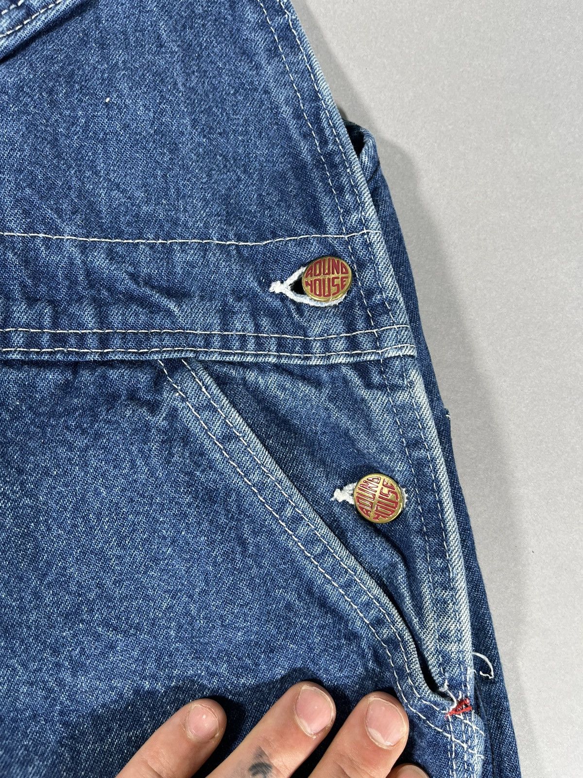 Other Rare Vintage Workers Round House Denim Overalls Size US 32 / EU 48 - 5 Thumbnail