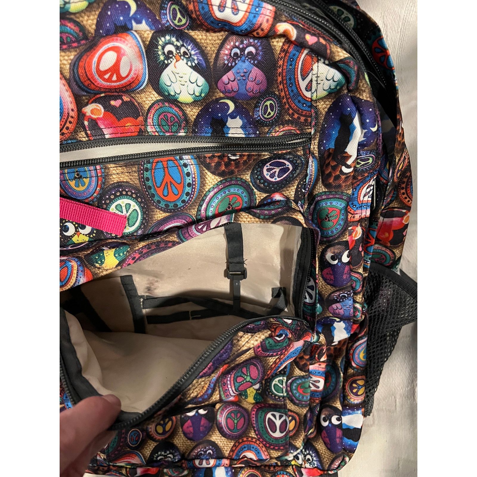 Jansport JanSport Big Student 3 Section Peace Sign Pattern Backpack Size 30 - 3 Thumbnail