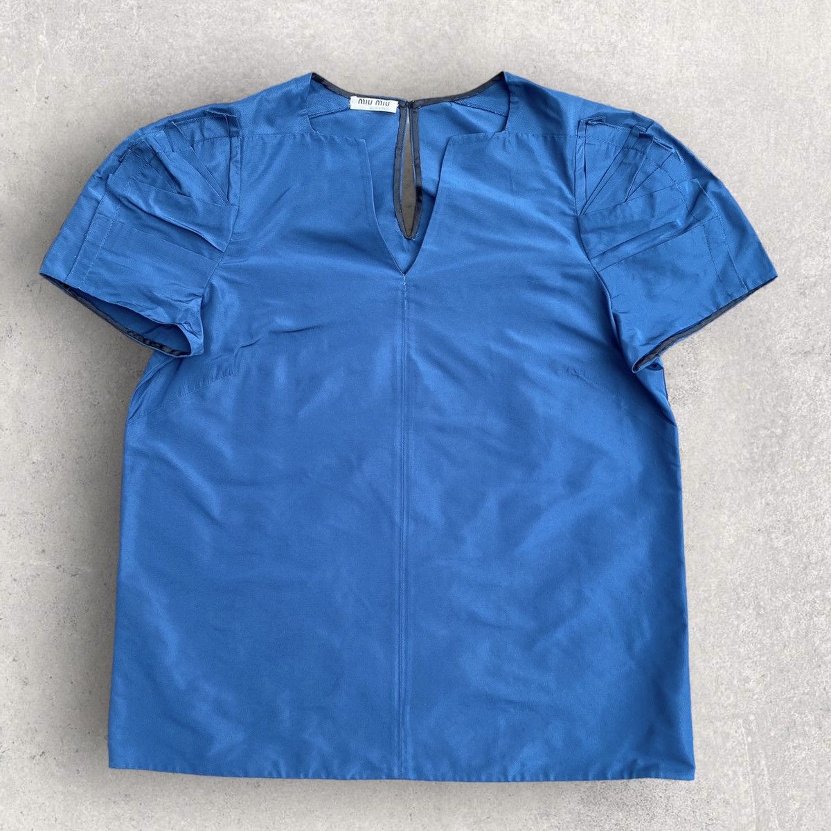 image of Miu Miu x Prada 2009 Nylon Blouse in Blue, Women's (Size Medium)