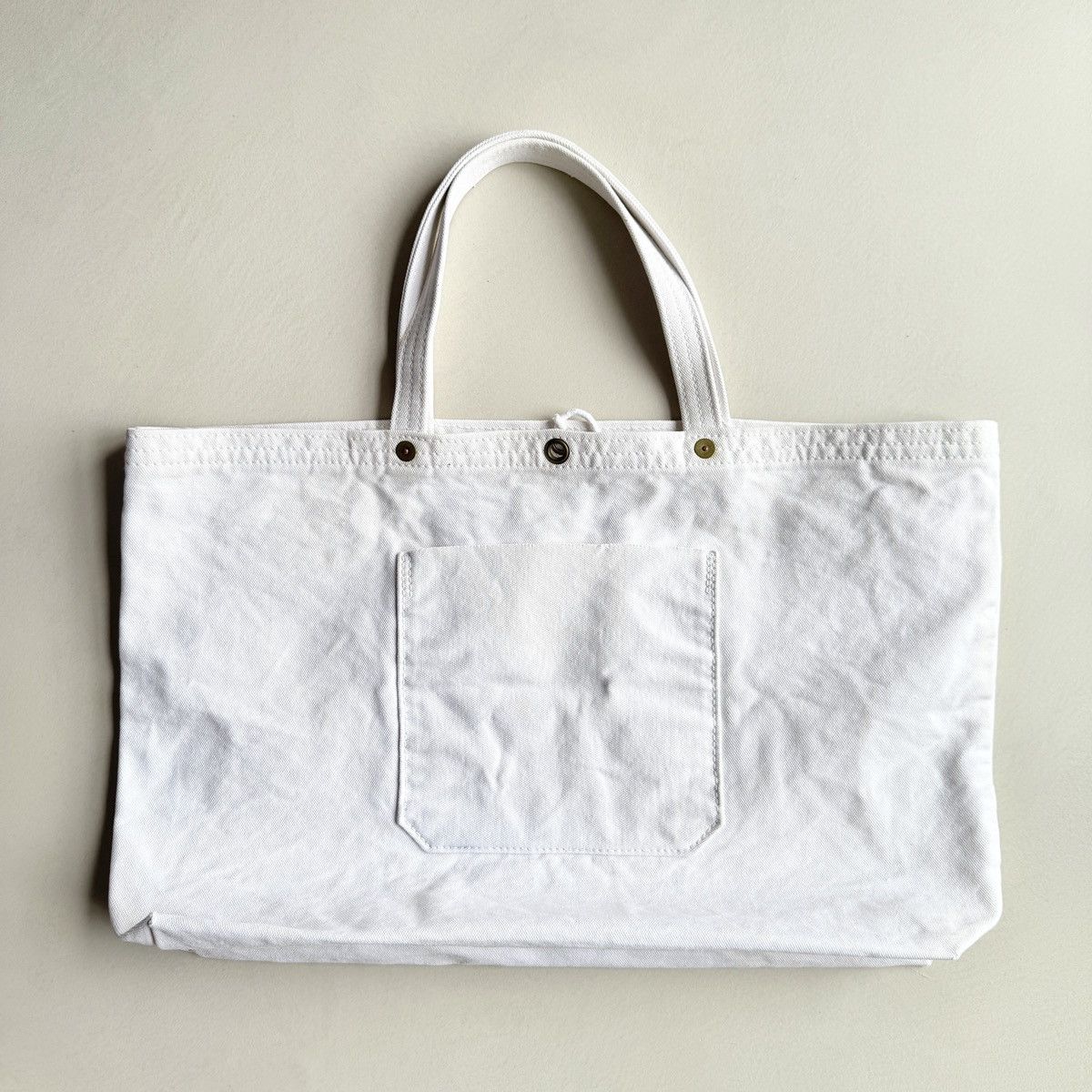 Ichizawa Shinzaburo Hanpu Ichizawa Shinzaburo Hanpu Vintage White Tote Bag Size ONE SIZE - 6 Thumbnail