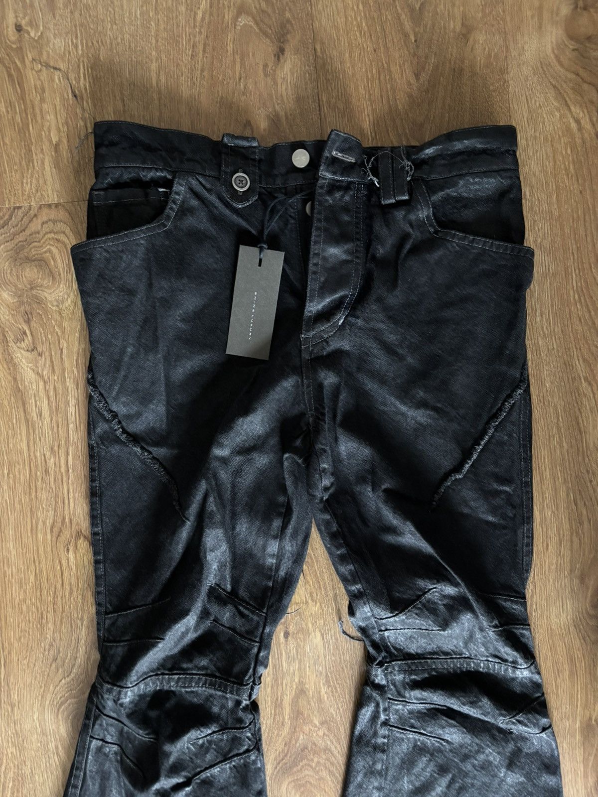 SHINE LUXURY SHINE LUXURY STUDIOS "MORGENSTAR" INSERTED FLARED PANTS Size US 32 / EU 48 - 3 Thumbnail