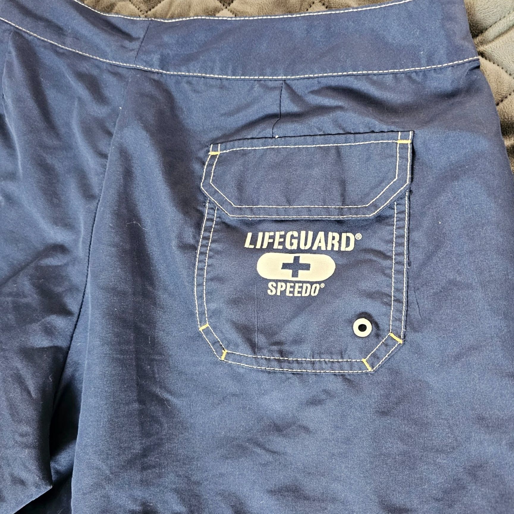 Speedo Speedo Women's LIFEGAURD Swim Trunks Navy Blue Pocket Size 14 Button Beach Pool Size ONE SIZE - 8 Thumbnail