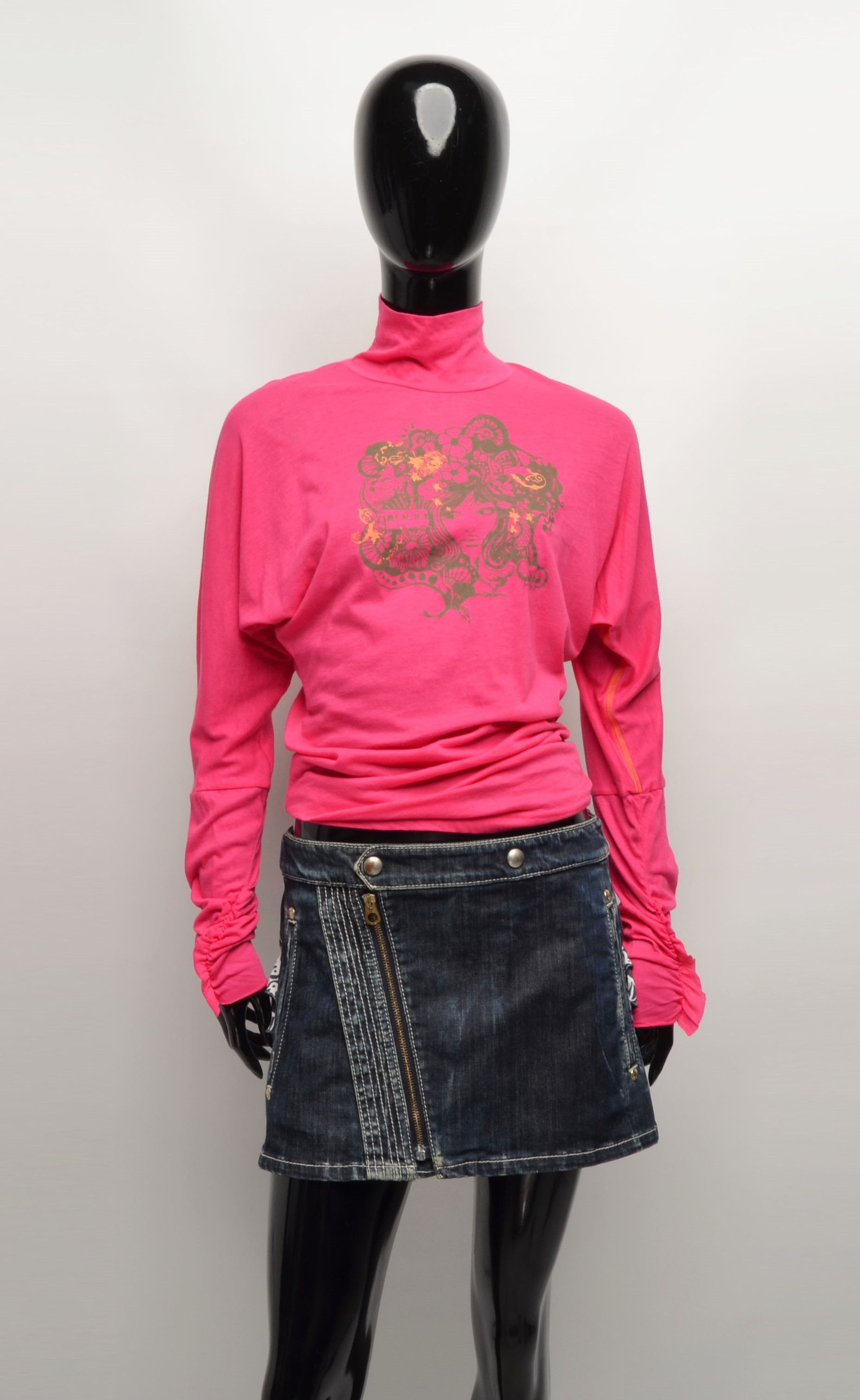 GSUS Sindustries Gsus Sindustries Y2K Kidcore Pink Turtleneck Top Size S / US 4 / IT 40 - 1 Thumbnail
