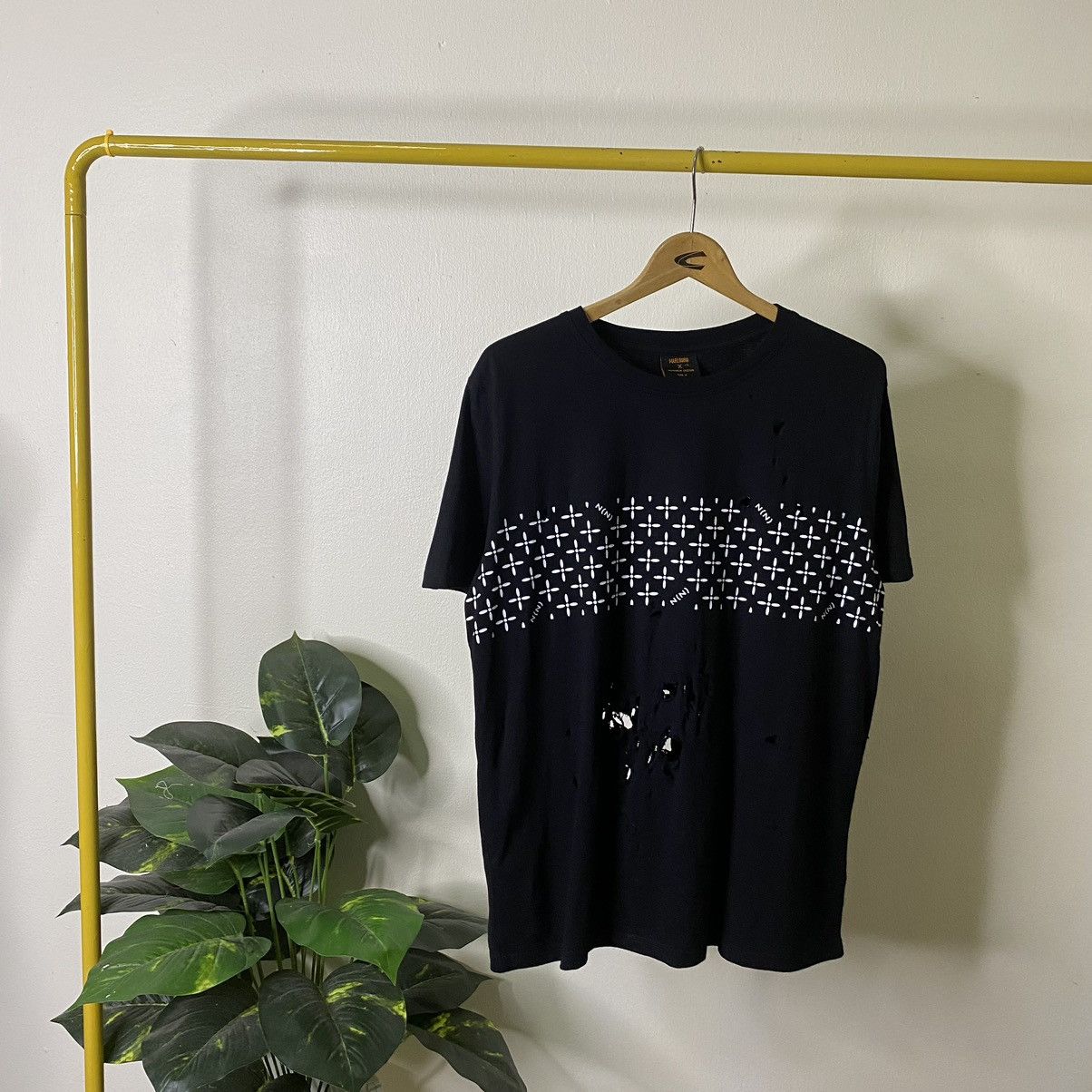 Number (N)ine Sashiko Graphic Distressed Tee