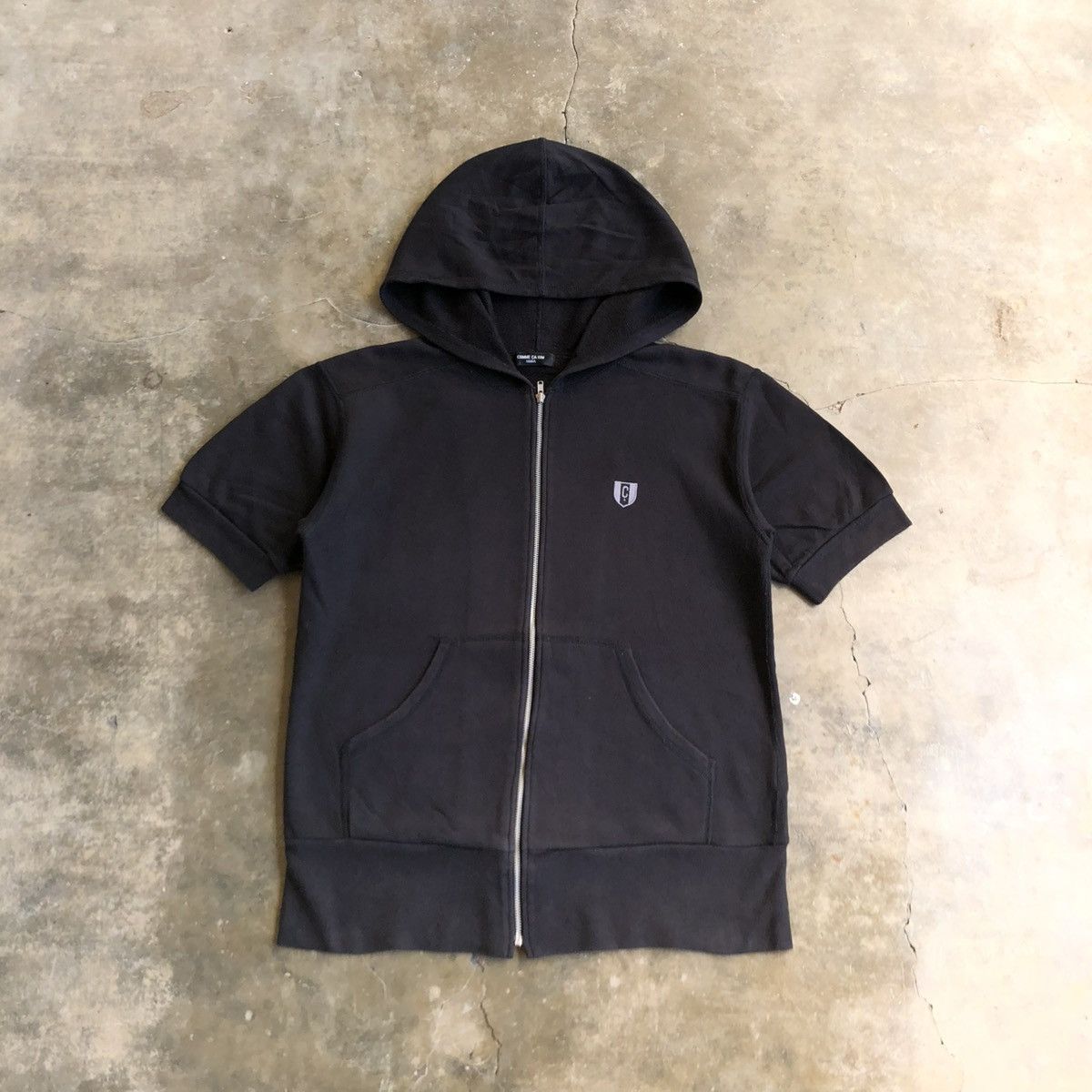 Comme Ca Ism 2000s Comme Ca Ism Short Slevee Ziphoodie Black Punk Style Size US S / EU 44-46 / 1 - 1 Thumbnail