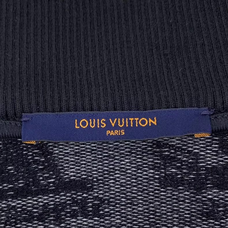 Louis Vuitton Louis Vuitton Cotton zip knit jacket with full black logo Size US XL / EU 56 / 4 - 5 Thumbnail