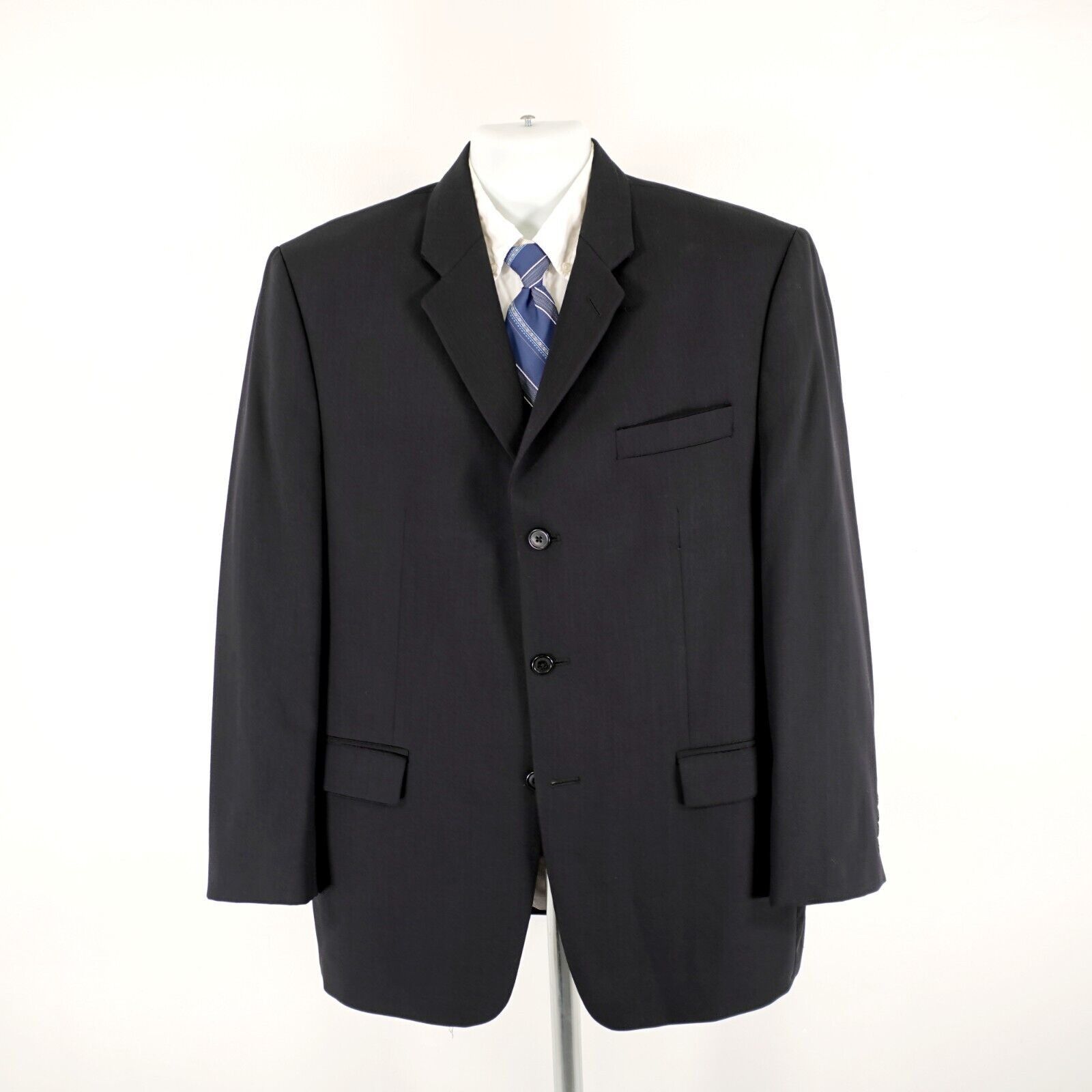 Calvin Klein Calvin Klein Wool Black 3 Button Blazer 42R Macy's Twill Wea Size 42R - 4 Thumbnail