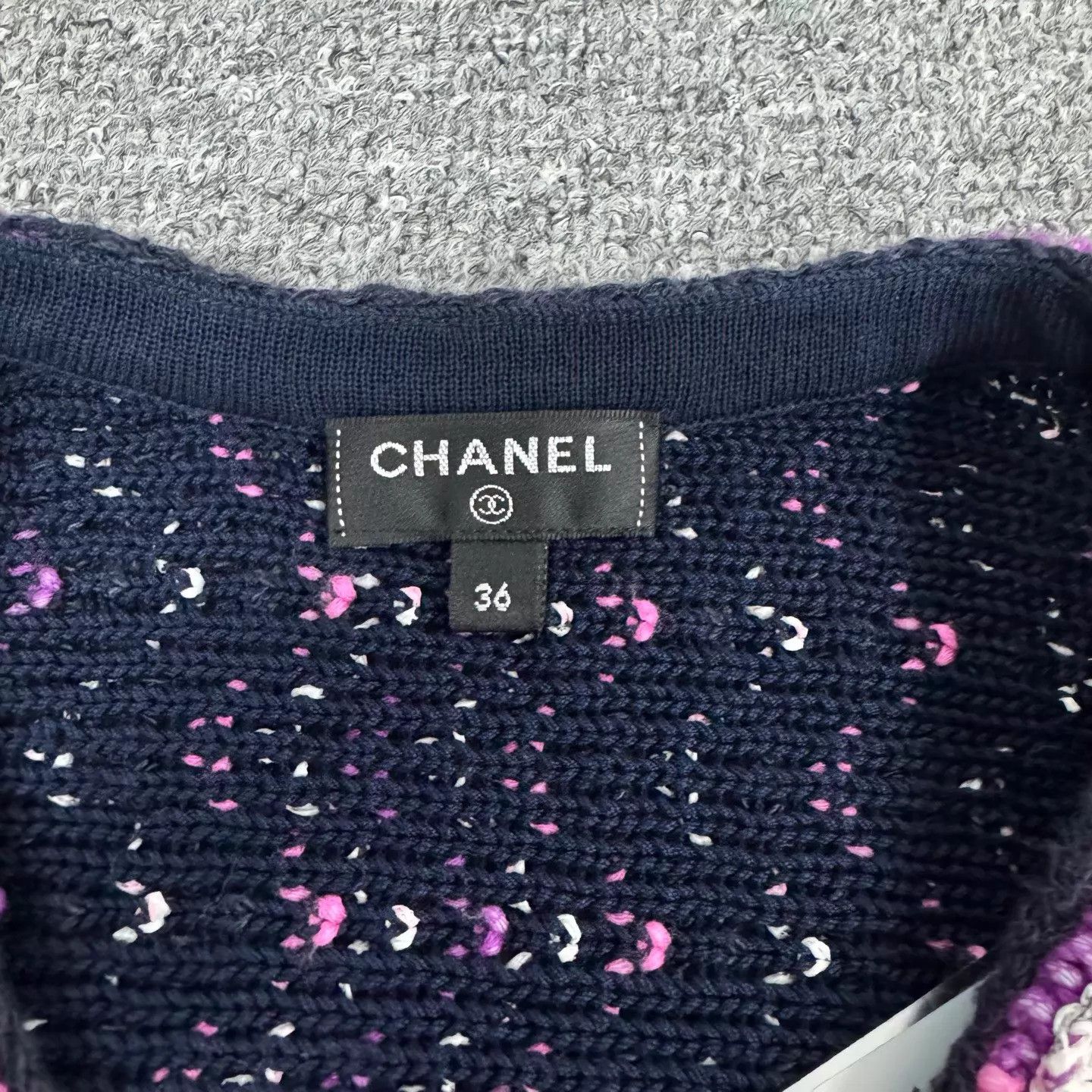 Chanel Chanel Pink Black Wavy Tweed Fringe Mid-Sleeve Dress Size XS / US 0-2 / IT 36-38 - 5 Thumbnail