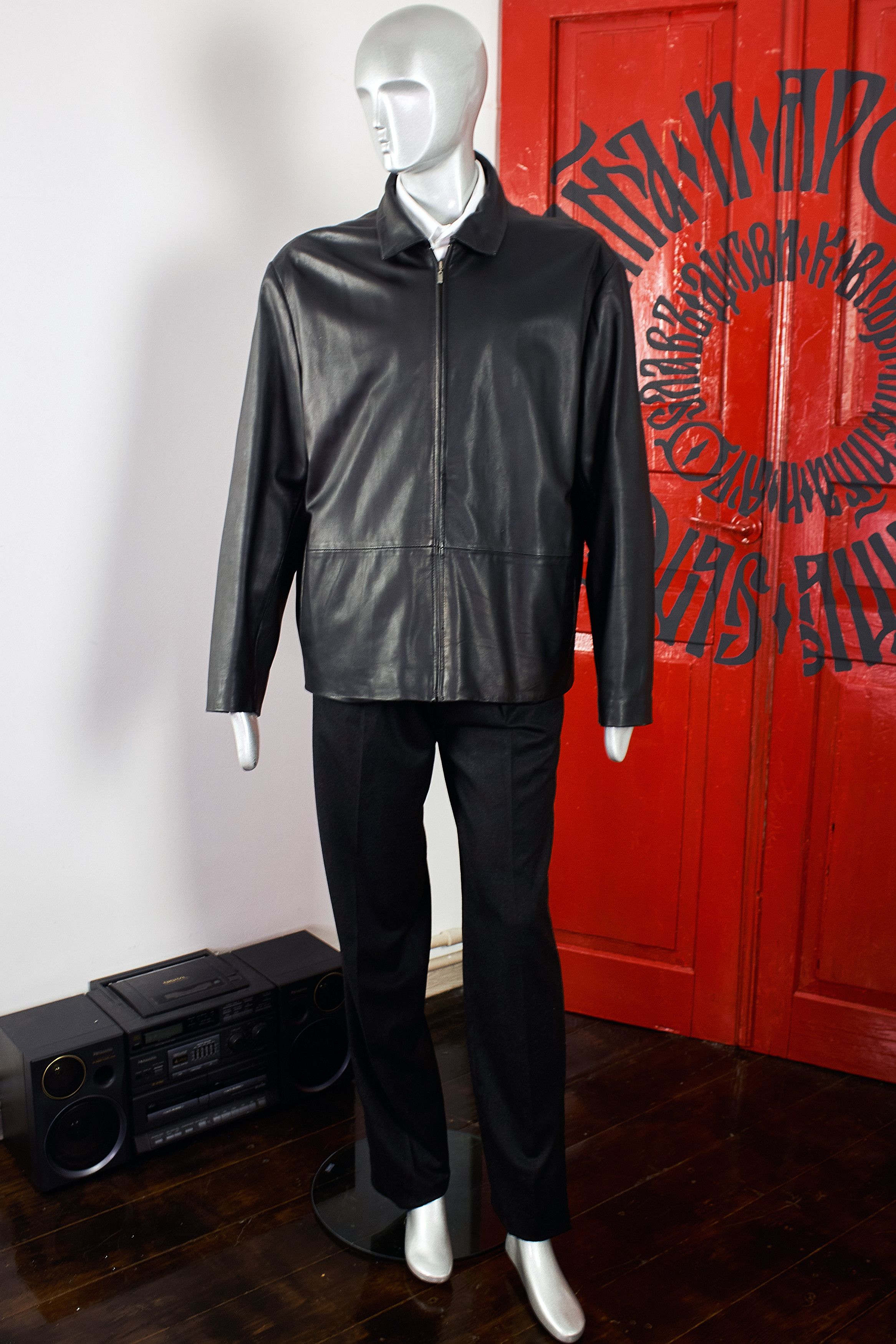 Allen Solly Vintage Y2K Black Leather Jacket Allen Solly Size US XL / EU 56 / 4 - 2 Thumbnail