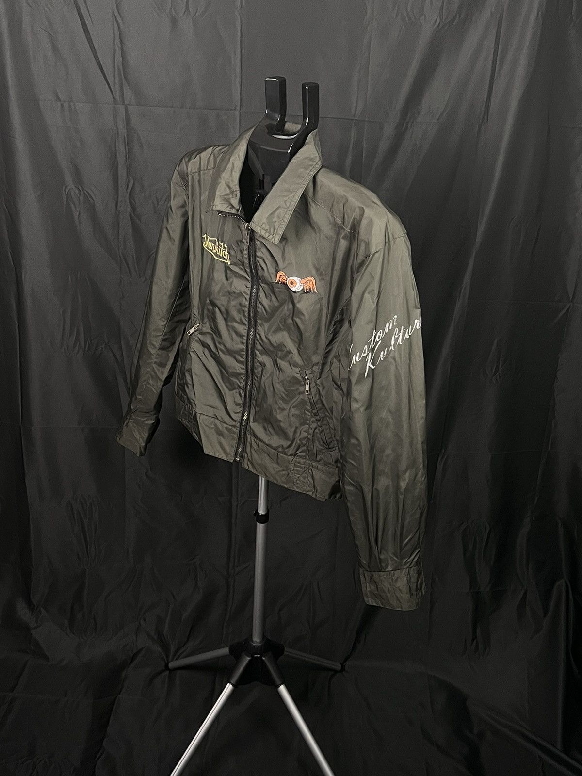 image of Vintage Von Dutch Jacket Eye Kustom Kulture in Olive, Women's (Size XL)