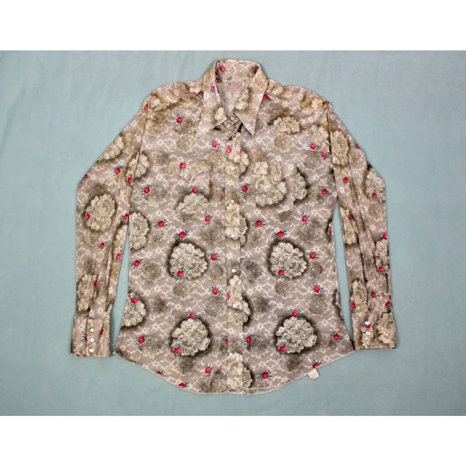Vintage VINTAGE H Bar C Shirt 70s Mens XL Brown Polyester Long Sleeve Button-Front 1970s Disco 50 Chest Mens Size US XL / EU 56 / 4 - 2 Thumbnail