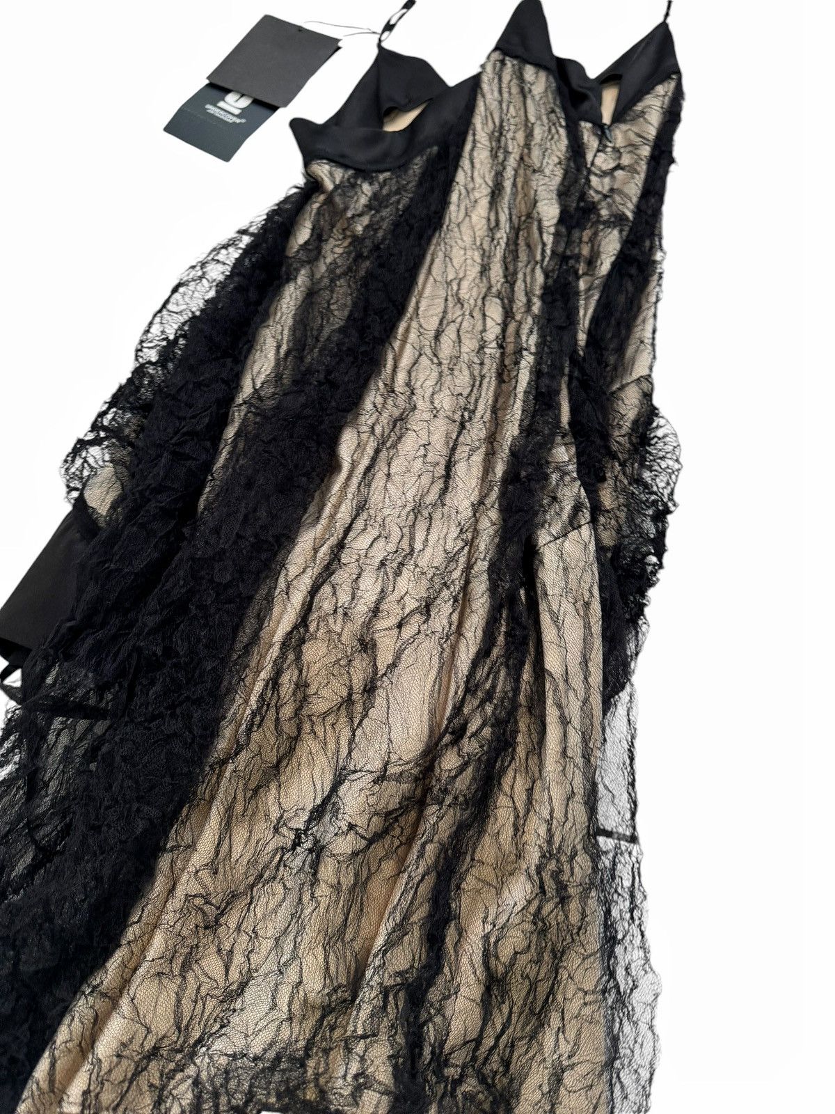 Undercover $3600 2023 Runway Silk Vertical Flip Lace Dress Size S / US 4 / IT 40 - 10 Thumbnail