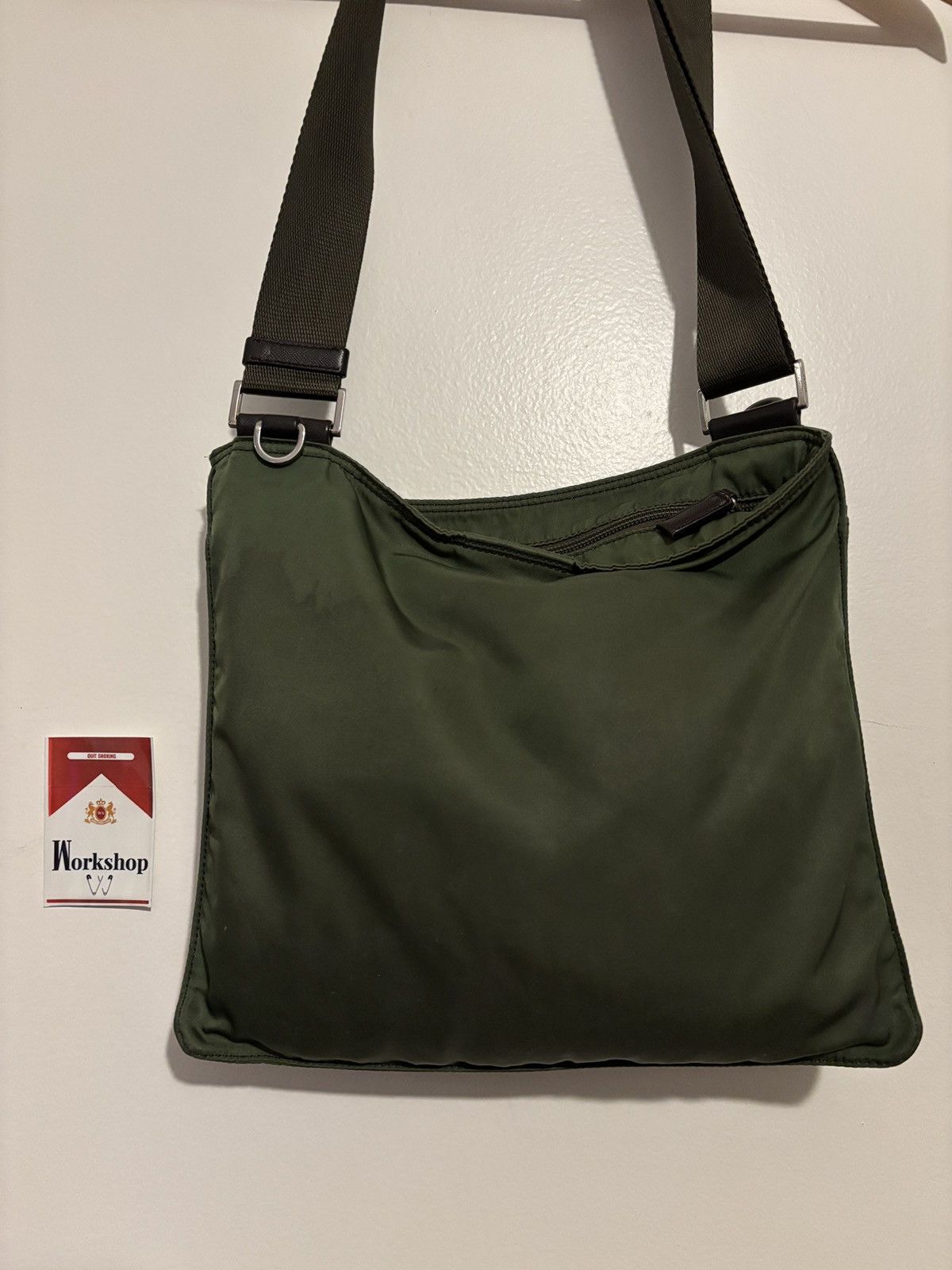 Prada Prada Olive Green Nylon Crossbody Bag Size ONE SIZE - 4 Thumbnail