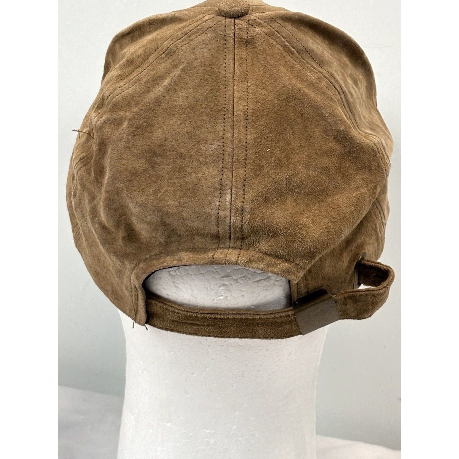 Vintage Leather Baseball Cap Brown Adjustable One Size Mens Sheep Soft Travel Size ONE SIZE - 4 Thumbnail