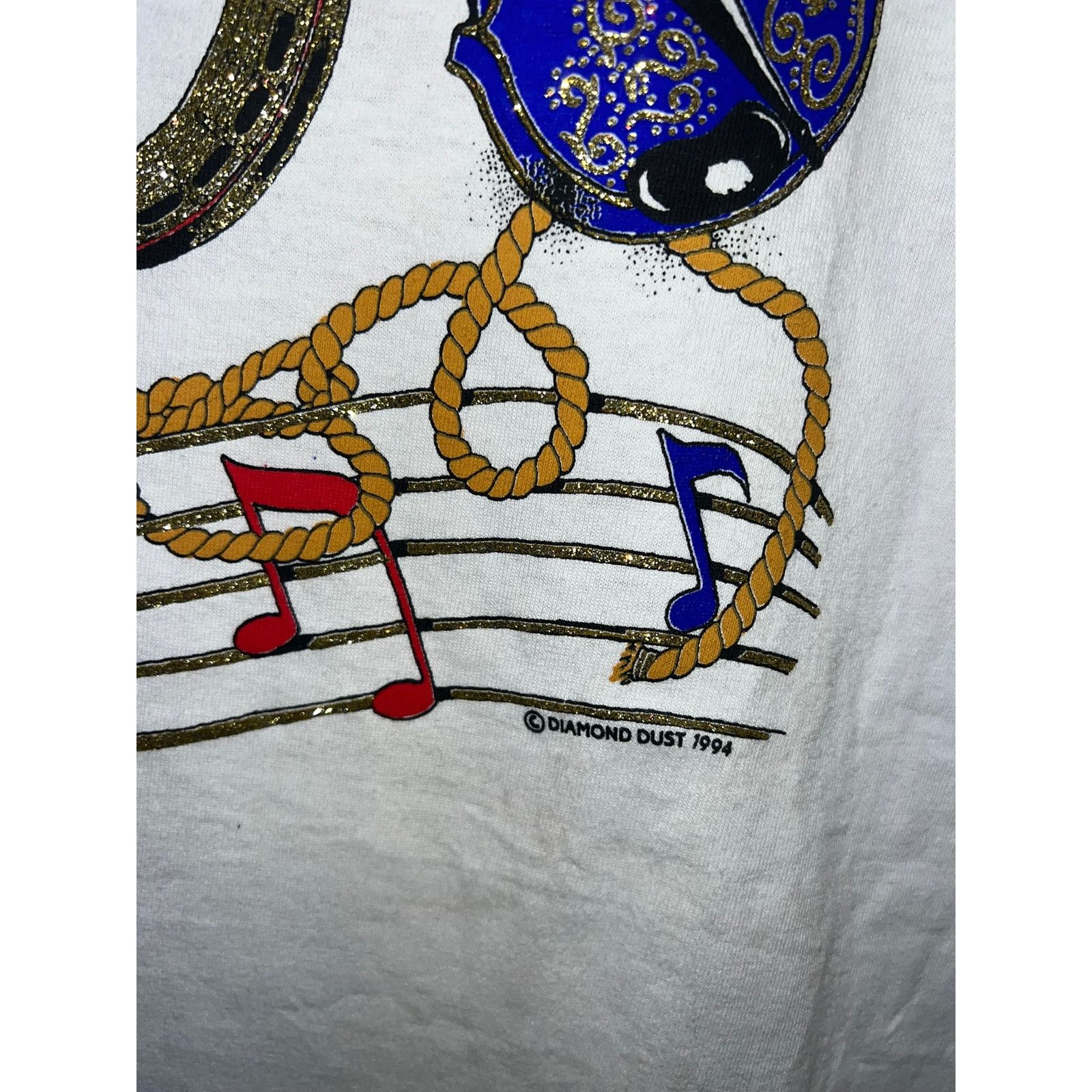 Vintage Vintage Diamond Dust Shirt Guitar Musical Notes Music Tee 2X Size US XXL / EU 58 / 5 - 5 Thumbnail