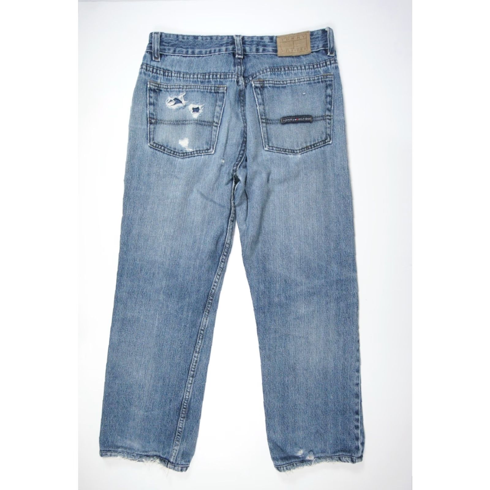 Tommy Hilfiger VINTAGE Tommy Hilfiger Jeans Mens 32x27 Blue Denim Pants 90s Distressed USA 5-Pocket Men Medium Regular Jeans Mens Size US 32 / EU 48 - 7 Thumbnail