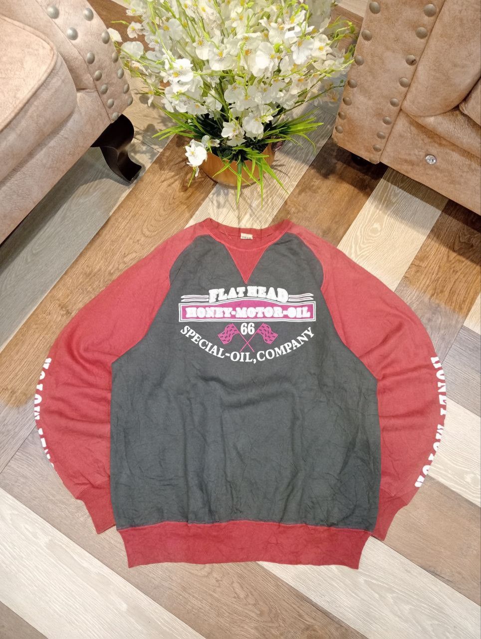 The Flat Head THE FLAT HEAD HONEY MOTOR OIL SWEATSHIRT - SIZE XL Size US XL / EU 56 / 4 - 2 Thumbnail