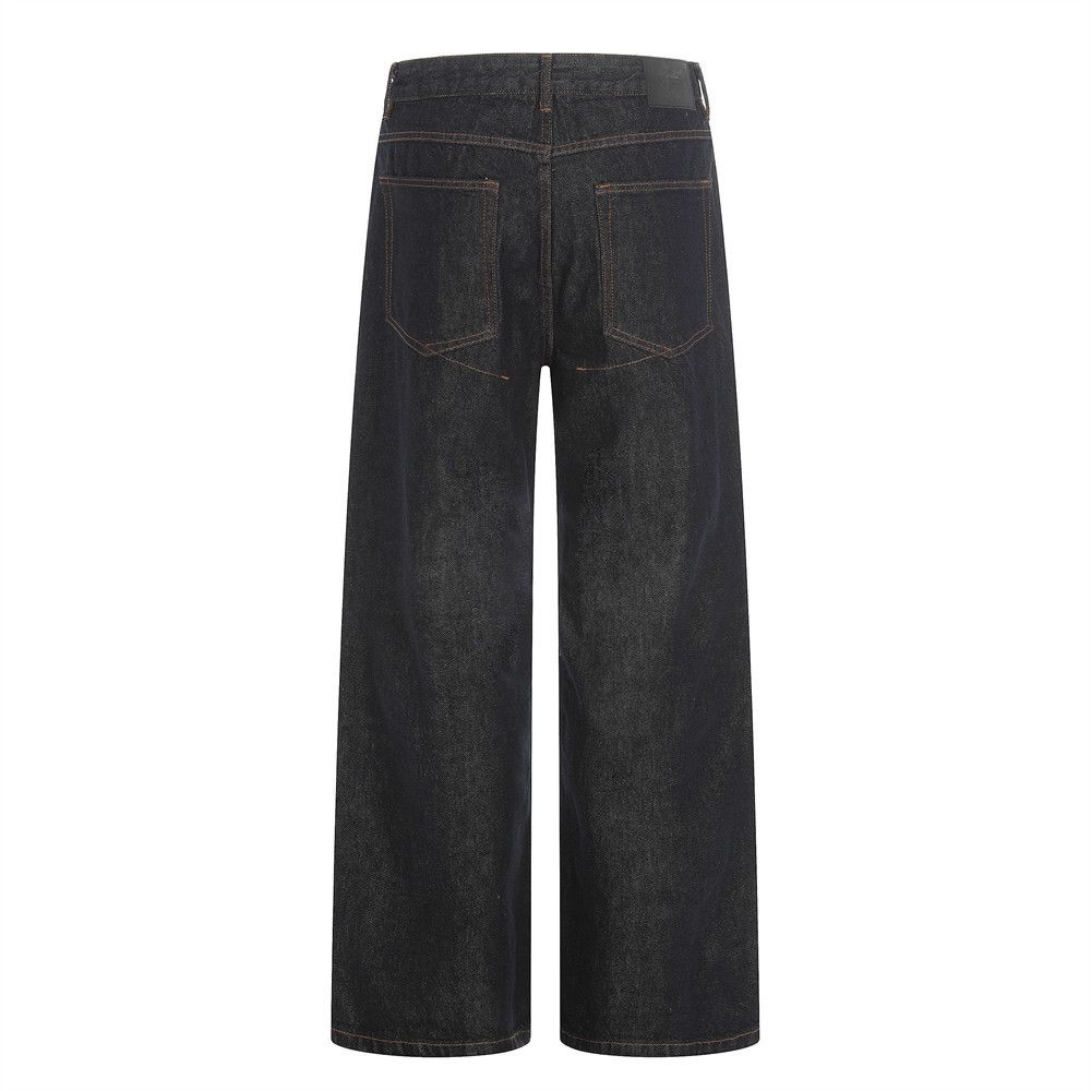 Jean American street men's loose wide-leg straight cargo jeans Size US 32 / EU 48 - 2 Thumbnail