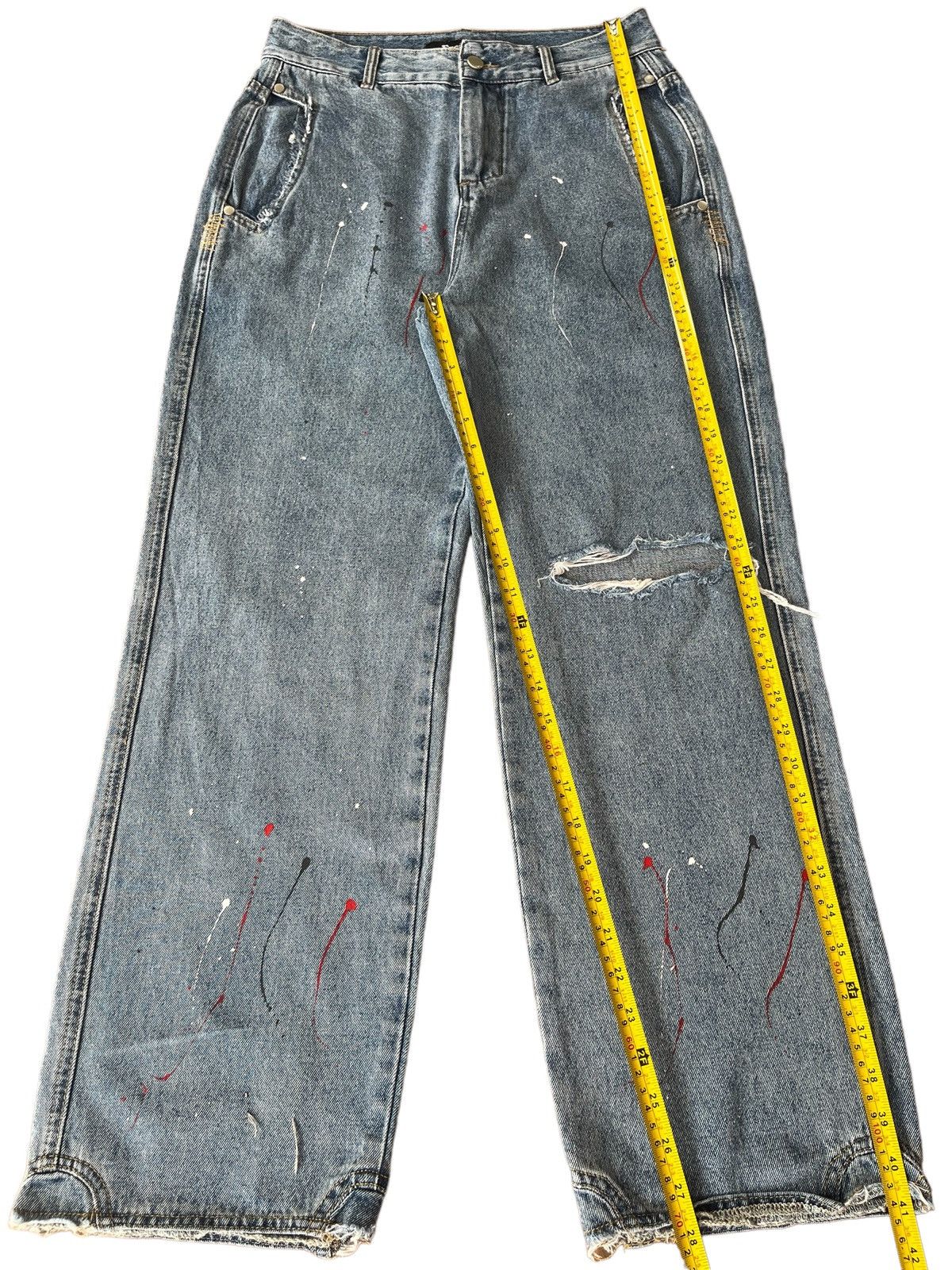Japanese Brand Vintage Japanese Brand Paint Splatter Distressed Baggy Jeans Size US 30 / EU 46 - 11 Thumbnail
