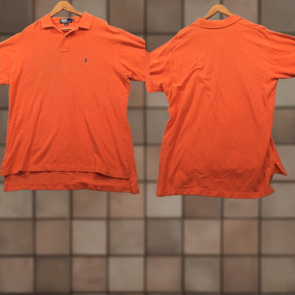 Polo Ralph Lauren Polo Ralph Lauren Polo Shirt XL Classic Fit 100% Cotton Orange Blue Pony EUC Mens Shirt Size US XL / EU 56 / 4 - 1 Thumbnail