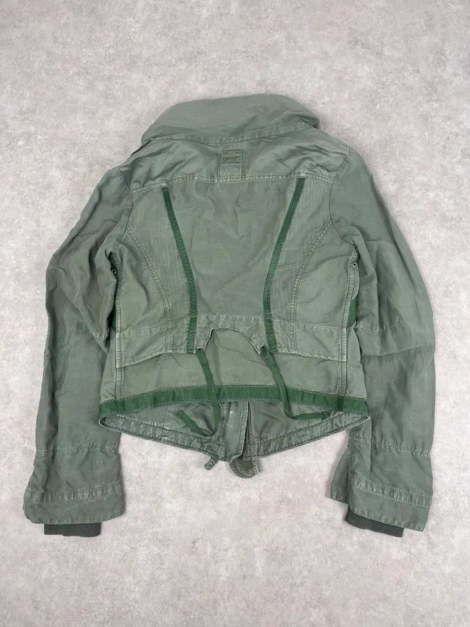 Marithe + Francois Girbaud 2000s Marithé + François Girbaud Olive Flowers Bondage Jacket Size S / US 4 / IT 40 - 6 Thumbnail