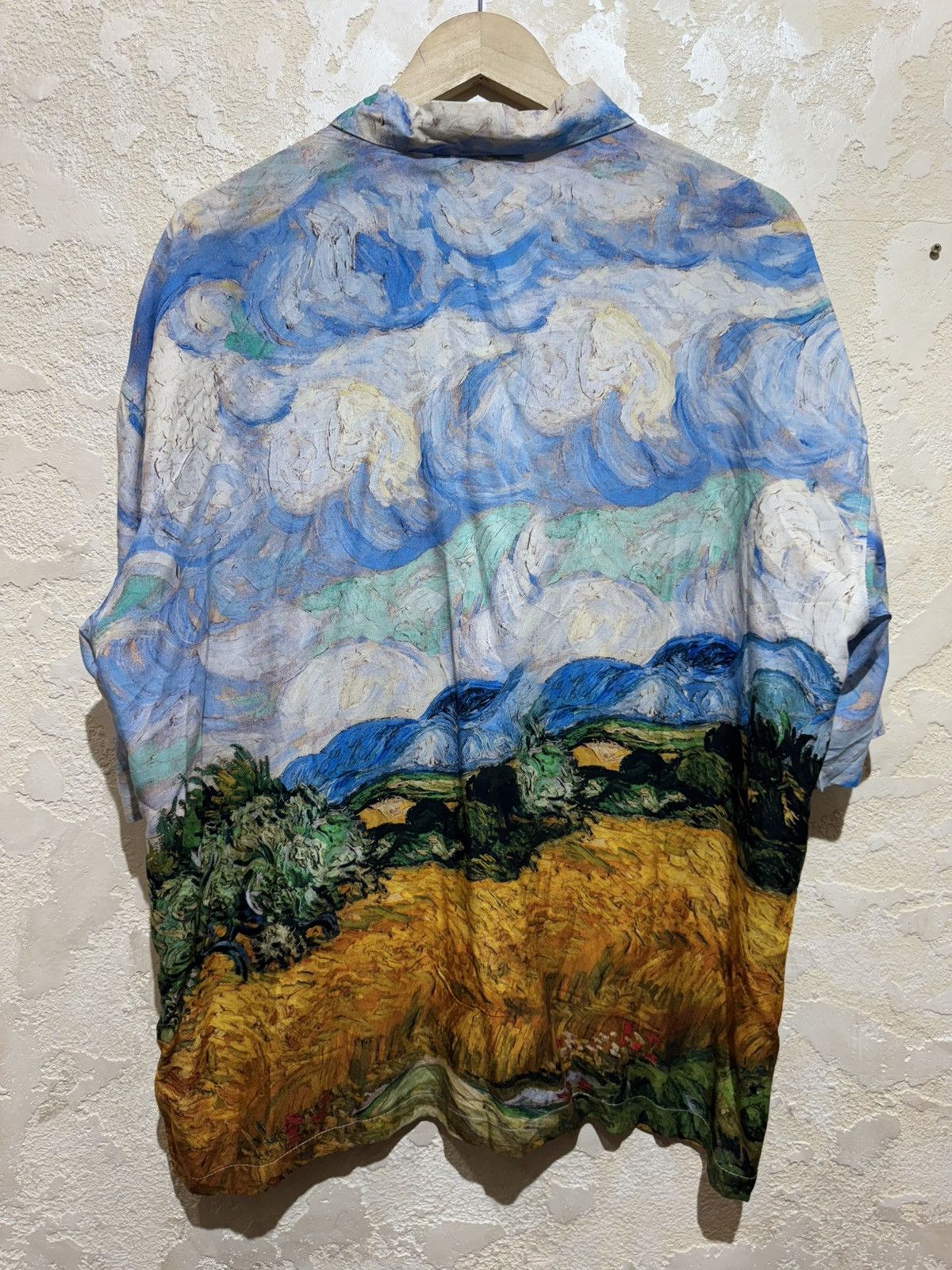 Other Vincent Van Gogh Men's Rayon Shirt Cypresse Size L Size US L / EU 52-54 / 3 - 5 Thumbnail