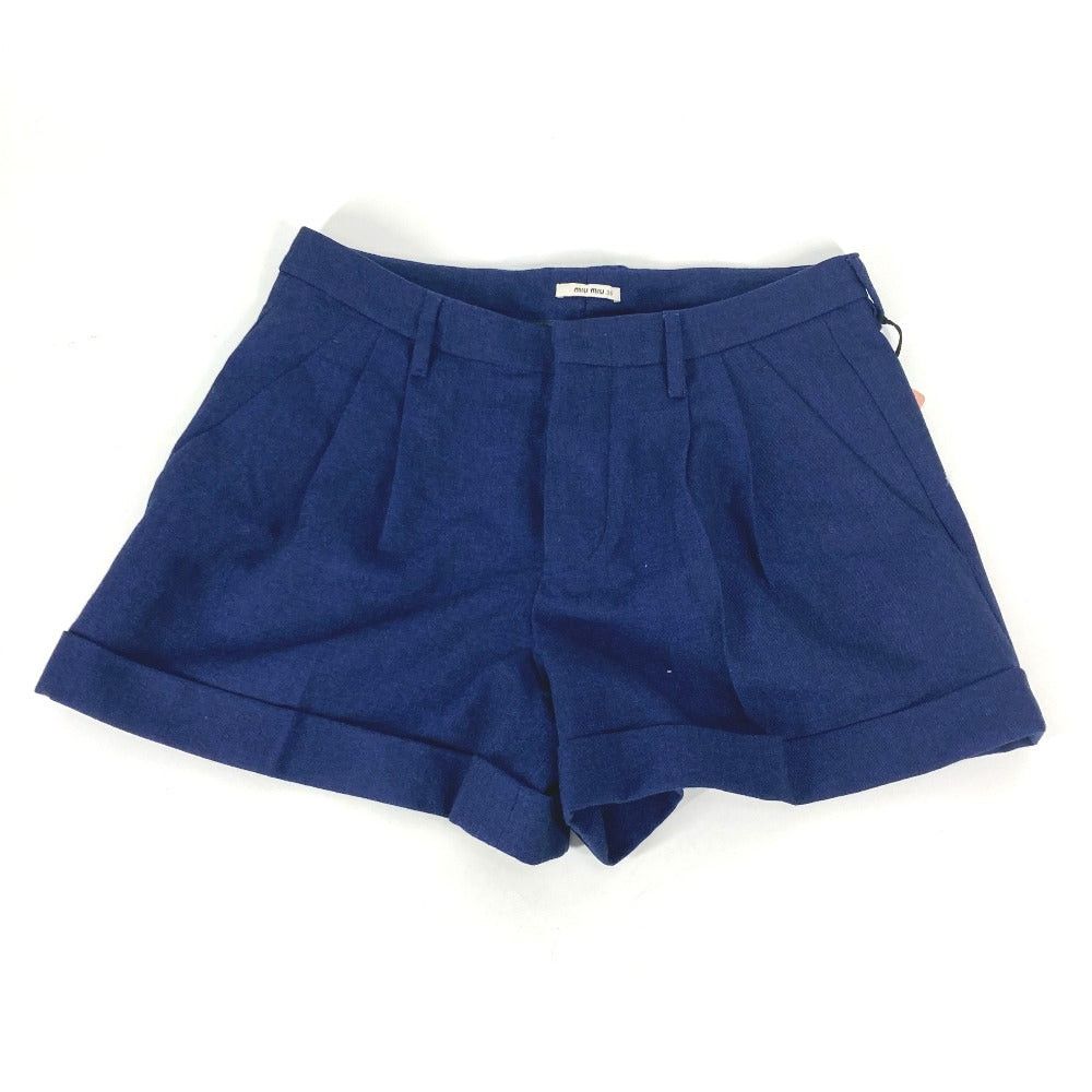Miu Miu Miumiu Mp676 Apparel (Clothing) Bottoms Shorts Wool Women Blue Size ONE SIZE - 1 Thumbnail