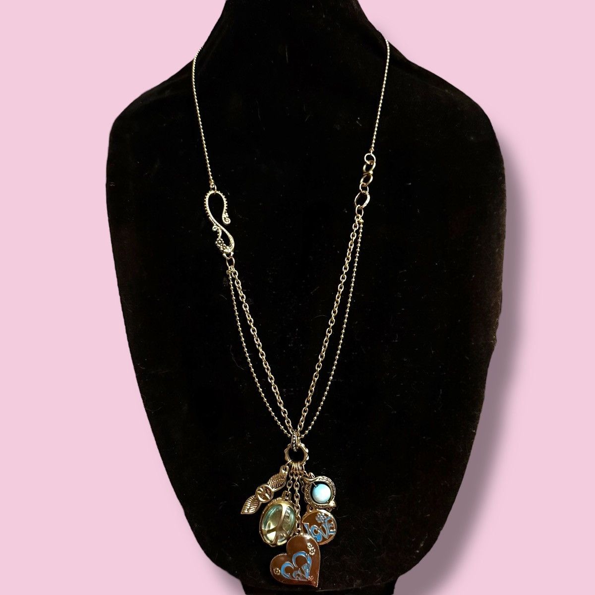 Other Gold tone Love theme charm tassel necklace Size ONE SIZE - 1 Thumbnail