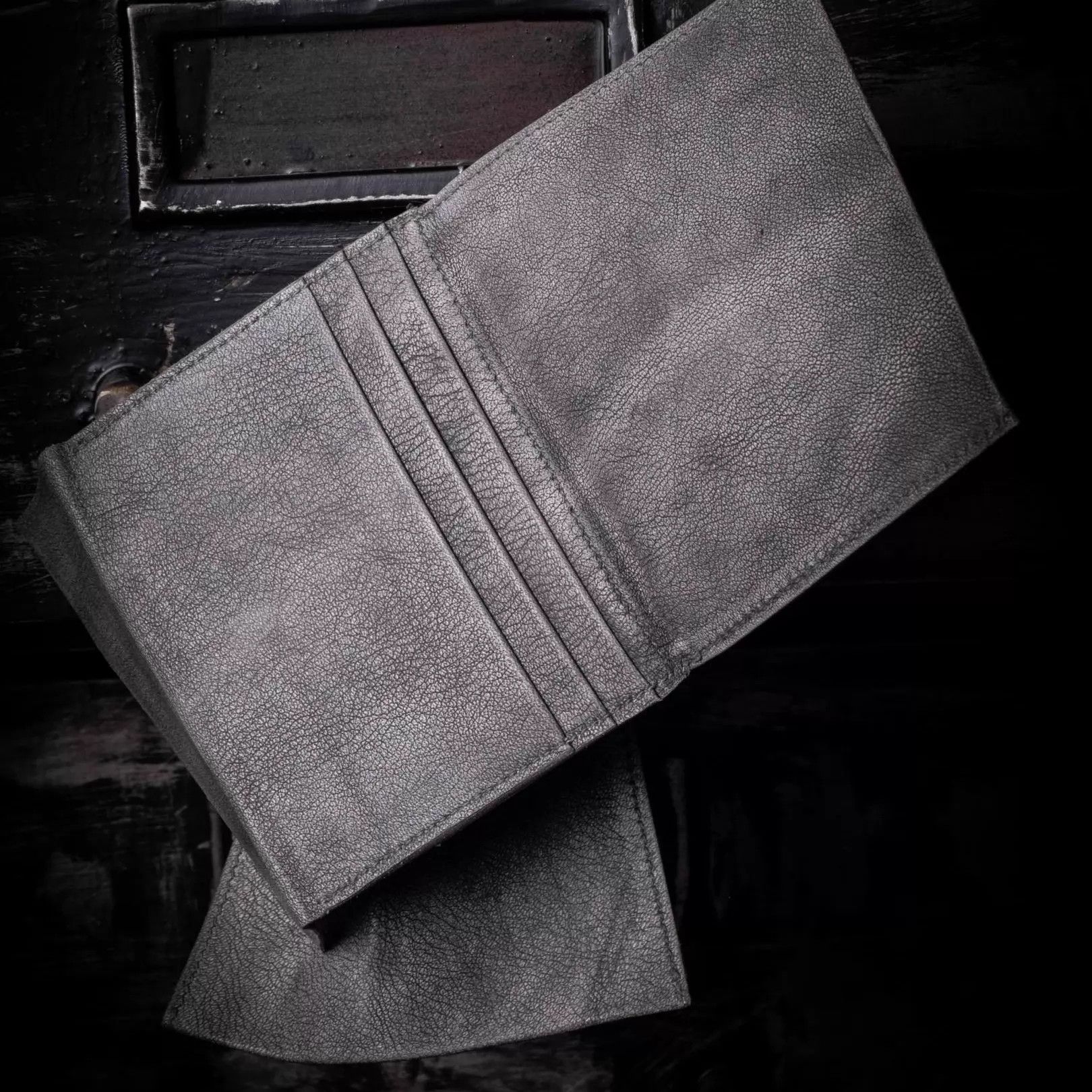 Ma+ M.A+ Maurizio Amadei Rare Elephant Gray Distressed Leather Wallet Size ONE SIZE - 5 Thumbnail
