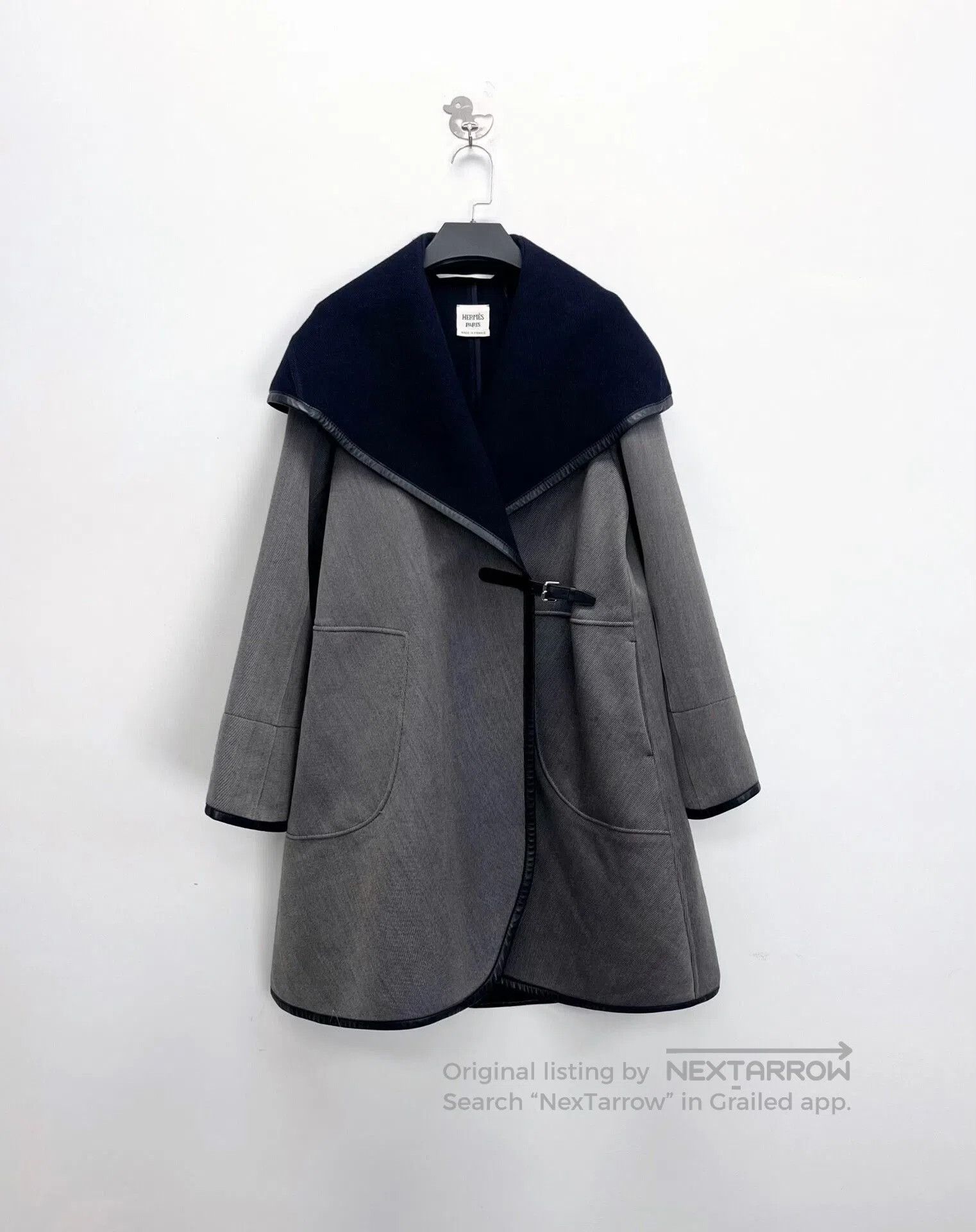 Other hermes gray wool and leather long coat. Size M / US 6-8 / IT 42-44 - 1 Thumbnail