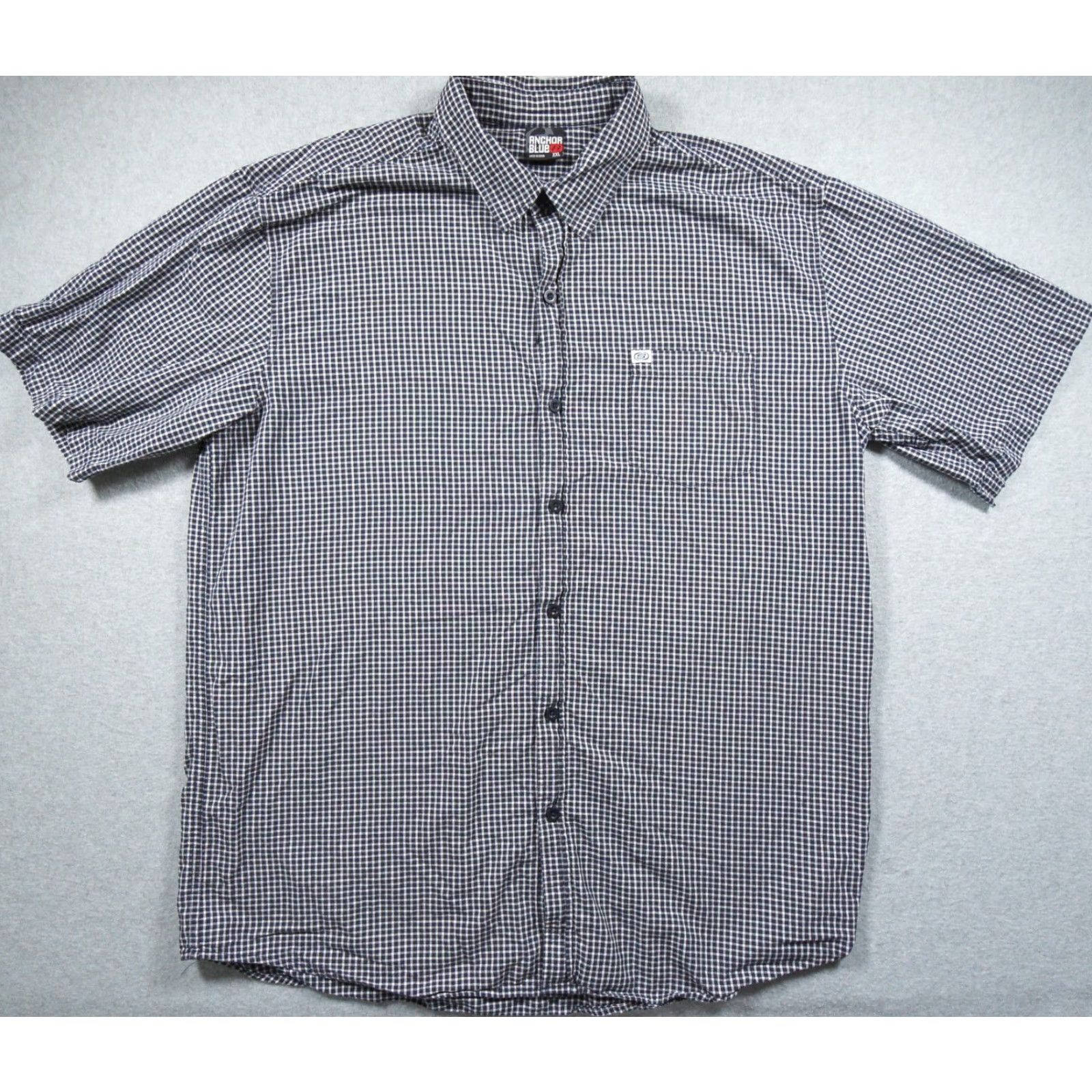 Anchor Blue VINTAGE Anchor Blur Shirt Mens 2XL Blue Button-Up Short Sleeve Adult Y2K Shirt Size US XXL / EU 58 / 5 - 2 Thumbnail