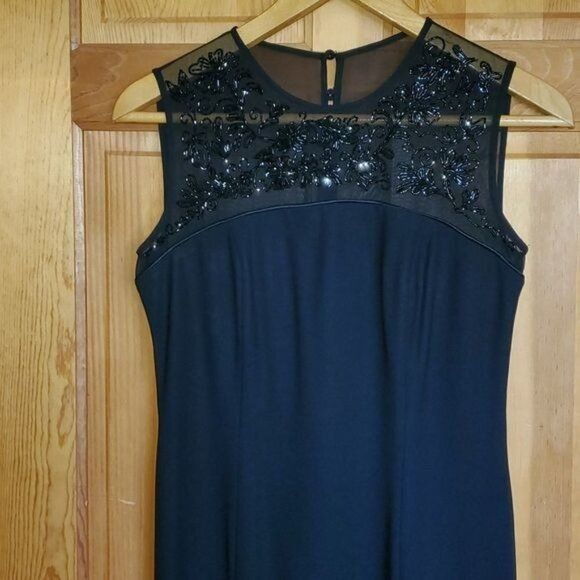 Vintage Liz Claiborne Night Embellished Sheer Sz. 8 Black Maxi Sleev Size M / US 6-8 / IT 42-44 - 3 Thumbnail