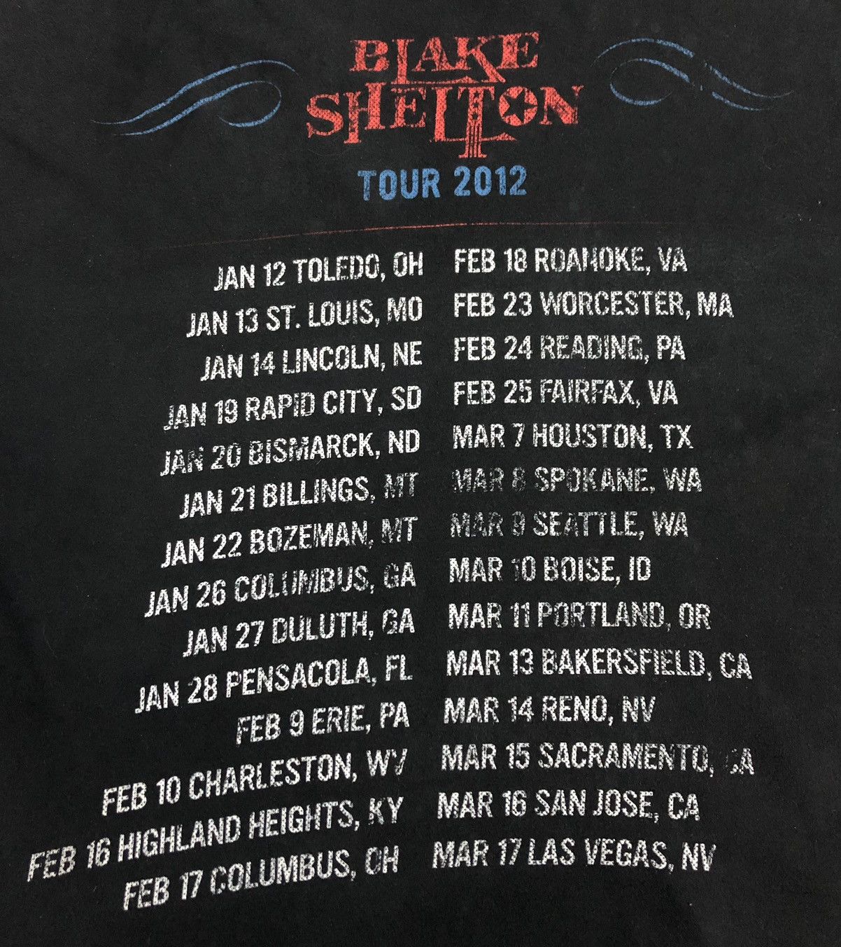Vintage Vintage Startee Blake Shelton Tour 2012 T-Shirt Size US XL / EU 56 / 4 - 4 Thumbnail