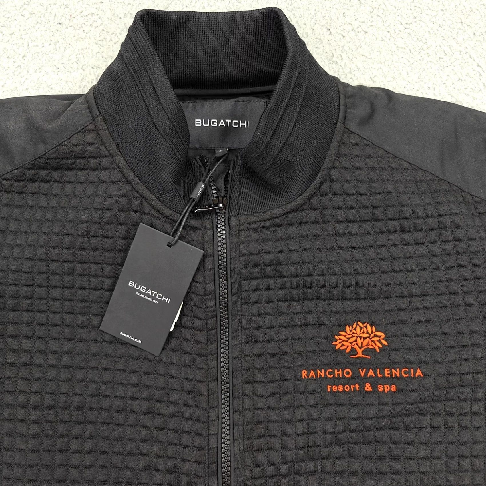 BUGATCHI BUGATCHI Jacket Mens L Black Full Zip Knit Bomber Rancho Valencia TT2450K66 Size US L / EU 52-54 / 3 - 2 Thumbnail