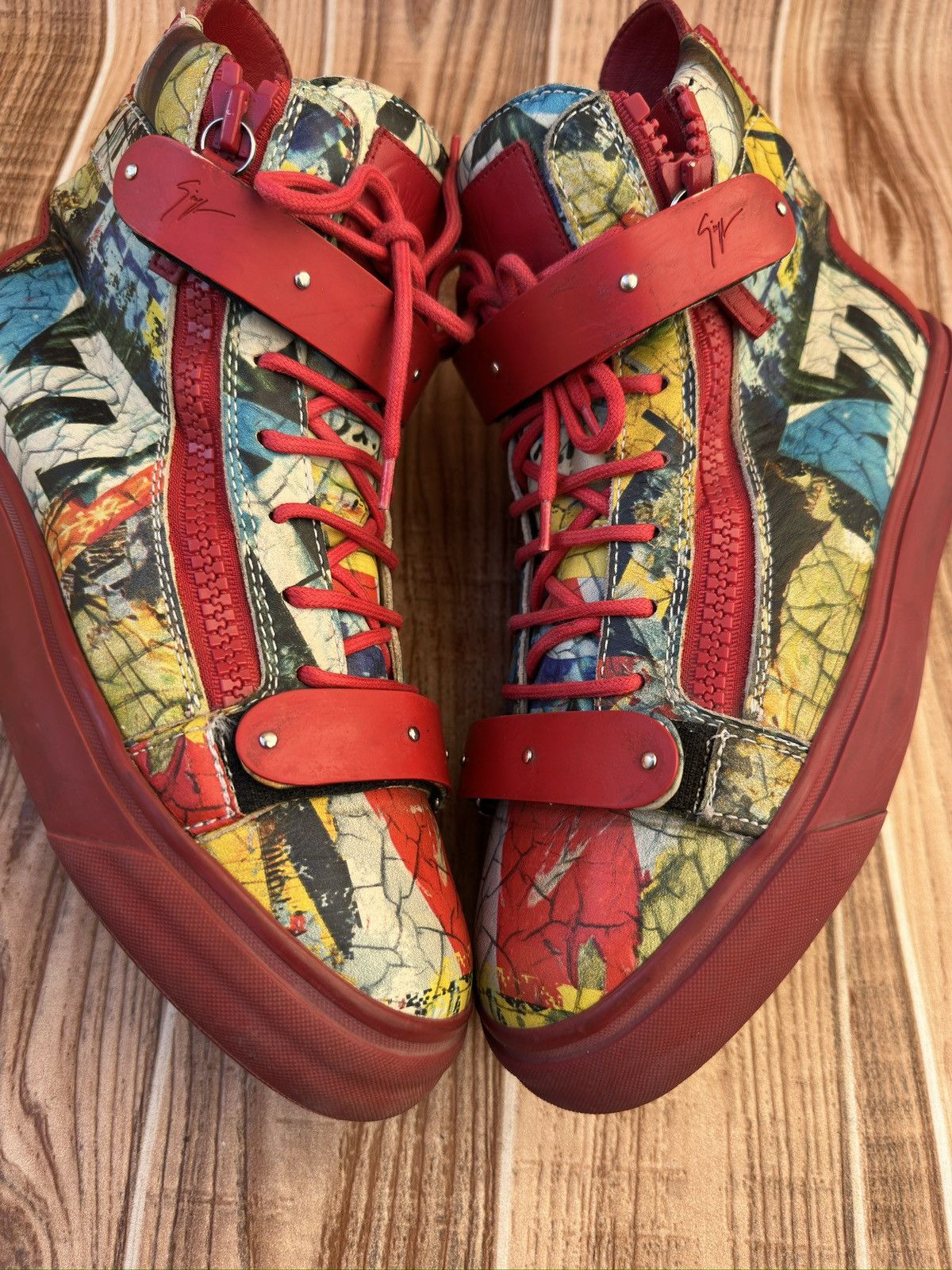 Giuseppe Zanotti Giuseppe Zanotti Denny Neon High Top Sneaker Size US 9 / EU 42 - 6 Thumbnail