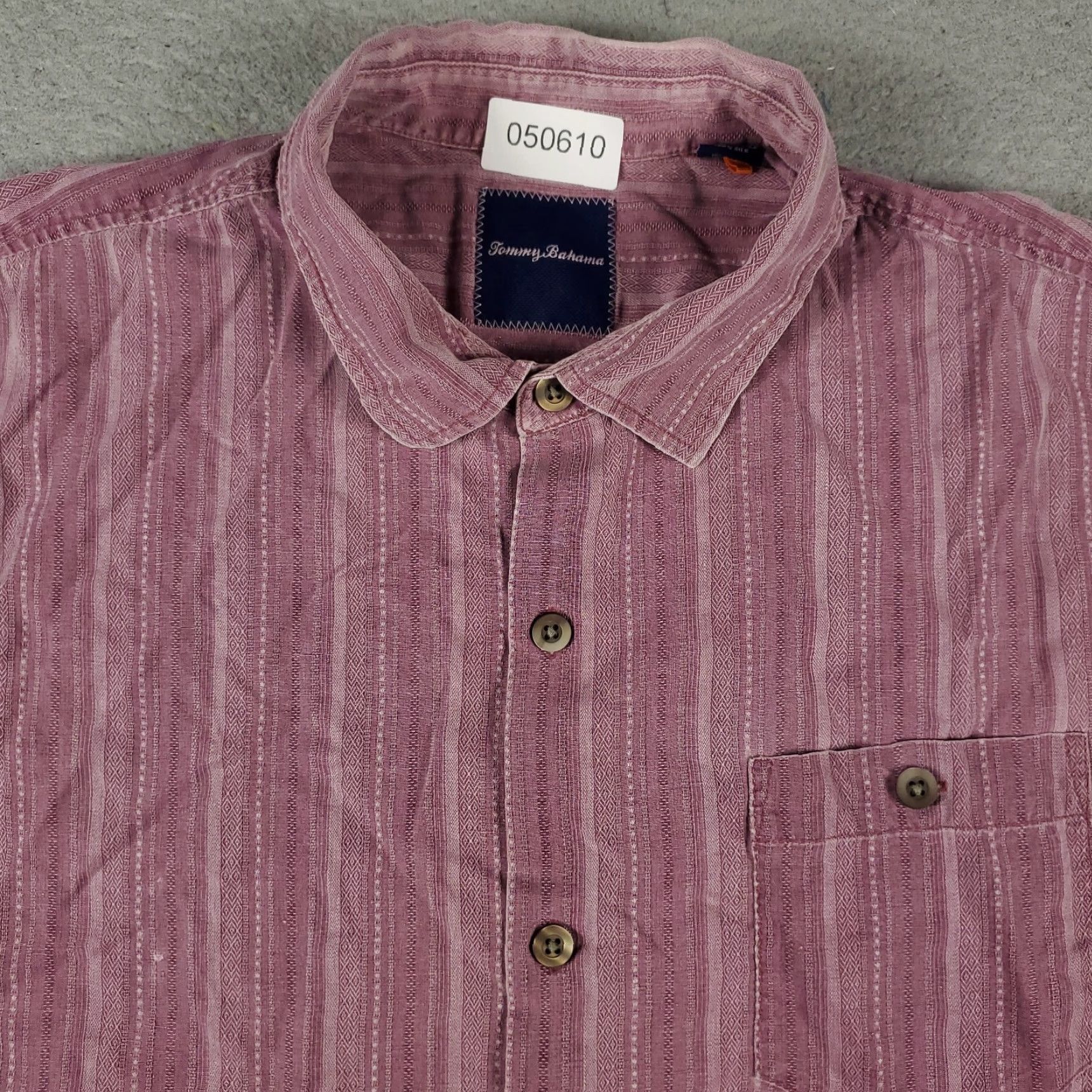 Tommy Bahama Tommy Bahama Shirt Mens 2XL Button-Up Short Sleeve Hawaiian Striped Purple Burgundy Aloha Beach Casual Mens Size US XXL / EU 58 / 5 - 2 Thumbnail