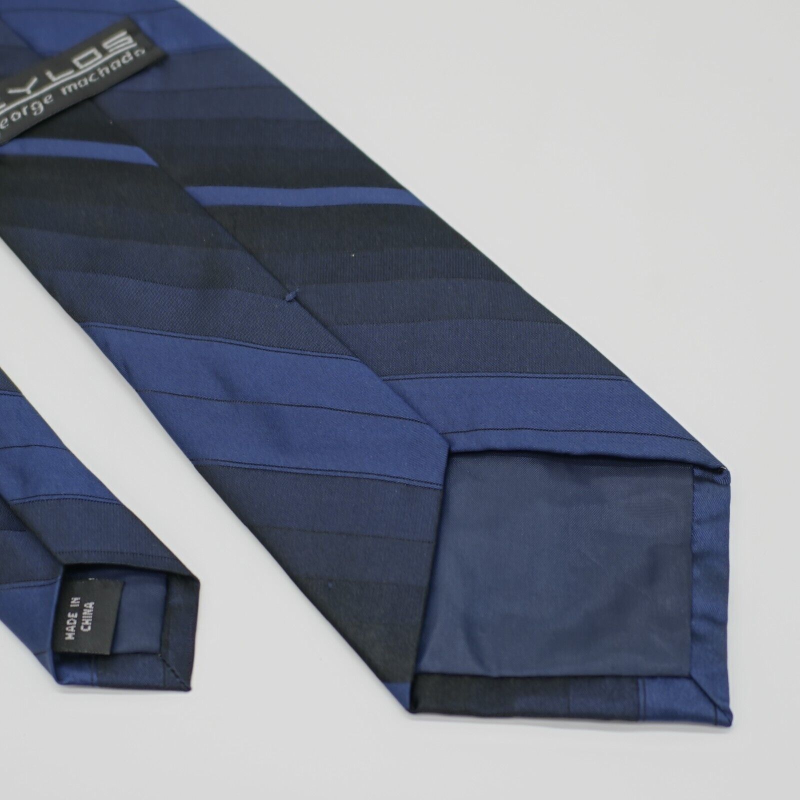 Zylos George Machado Zylos George Machado Blue Woven Striped Silk Tie Size ONE SIZE - 6 Thumbnail