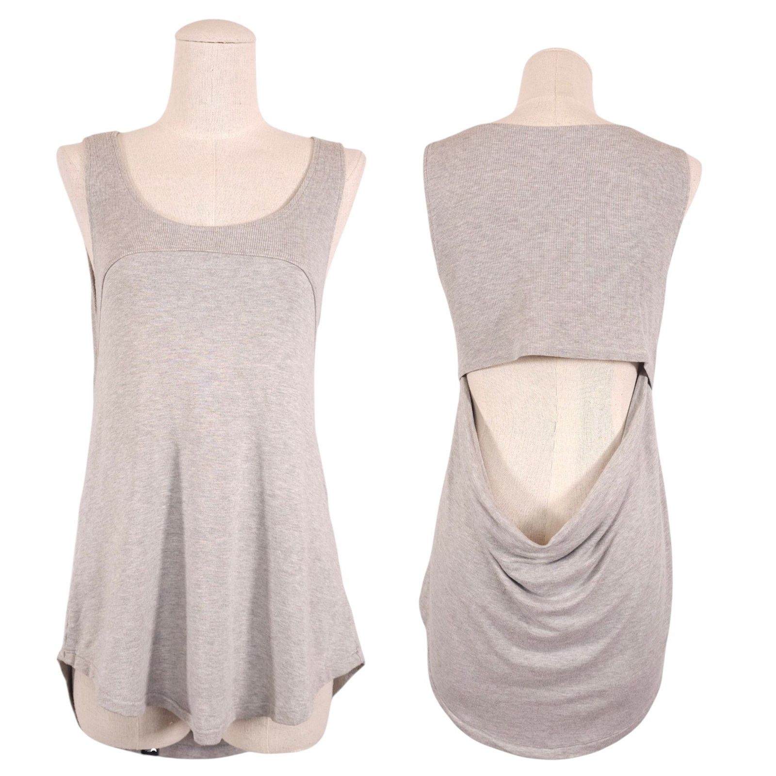 Beyond Yoga Beyond Yoga Open Back Draped Tank Top Gray Sz Small Size S / US 4 / IT 40 - 1 Thumbnail