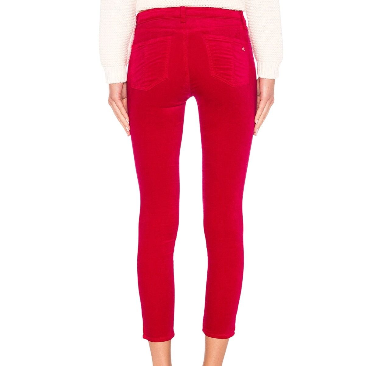 Rag & Bone Rag & Bone High Rise Skinny Pant in Fuschia Velvet, Size 25 Size 25" / US 0 / IT 36 - 2 Thumbnail
