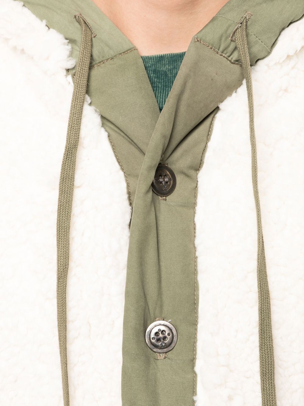 Greg Lauren $2950 NWT Greg Lauren Ivory Sherpa Hooded Boxy XXL (Size 5 Size US XXL / EU 58 / 5 - 5 Thumbnail