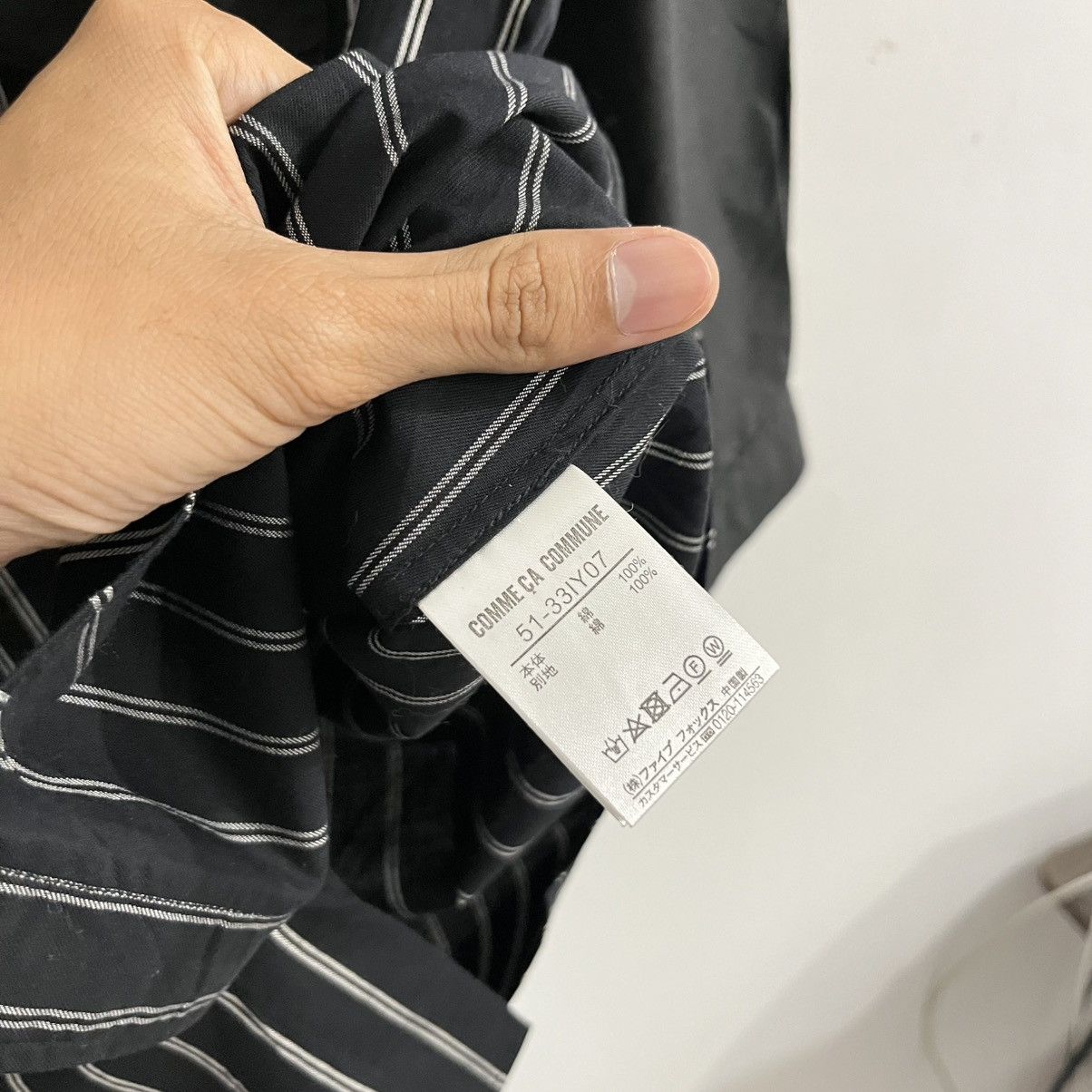 Issey Miyake Comme Ca Commune - Striped 3/4 Sleeve Button Up Shirt Size US S / EU 44-46 / 1 - 5 Thumbnail