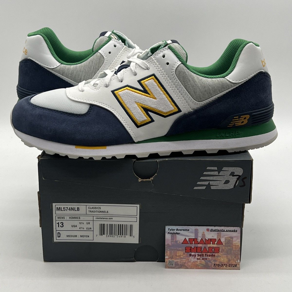 New Balance 574 varsity green indigo Size US 13 / EU 46 - 1 Thumbnail