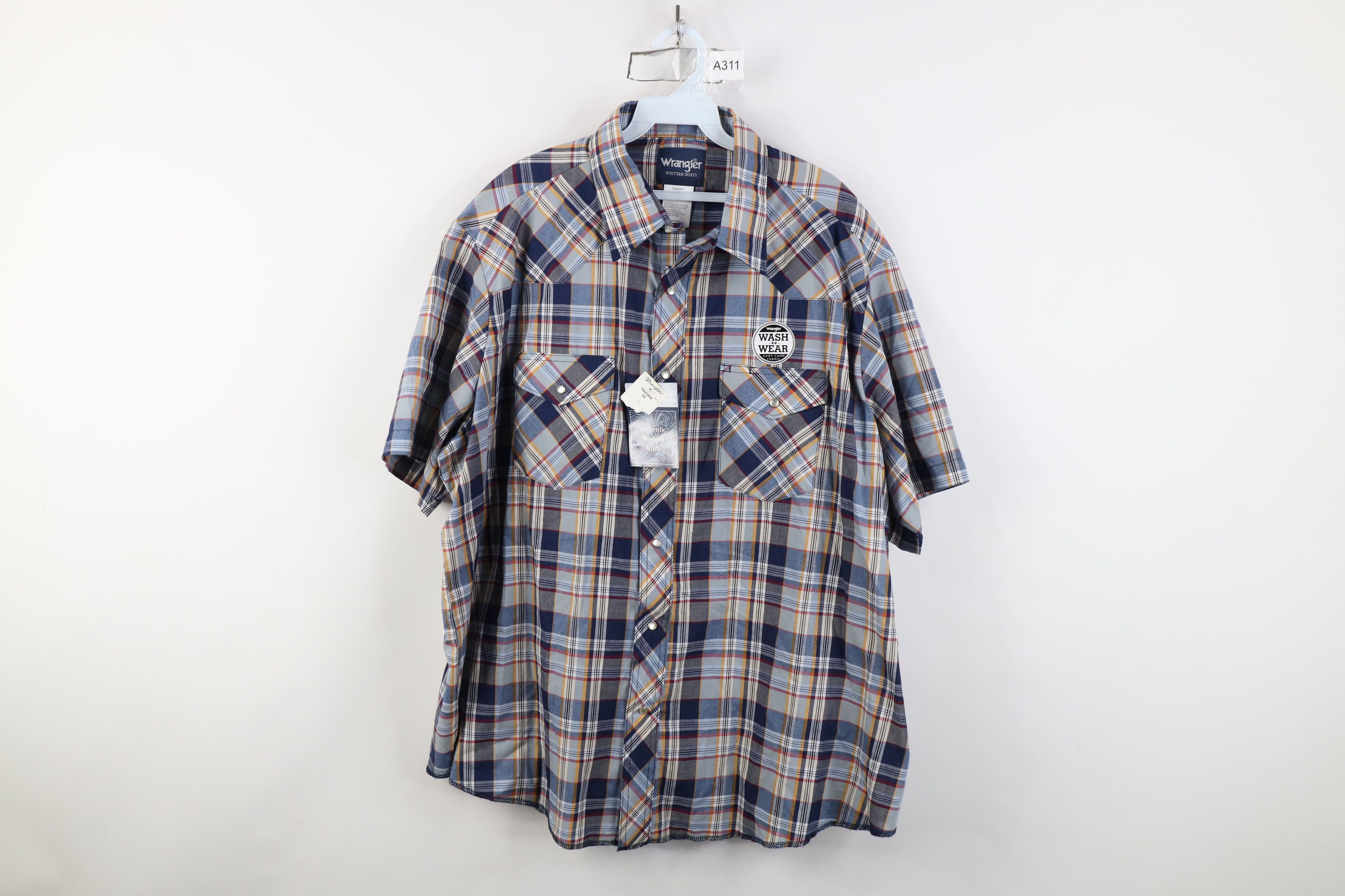 Wrangler Deadstock Vintage Y2K Wrangler Western Button Shirt Plaid Size US XXL / EU 58 / 5 - 1 Thumbnail