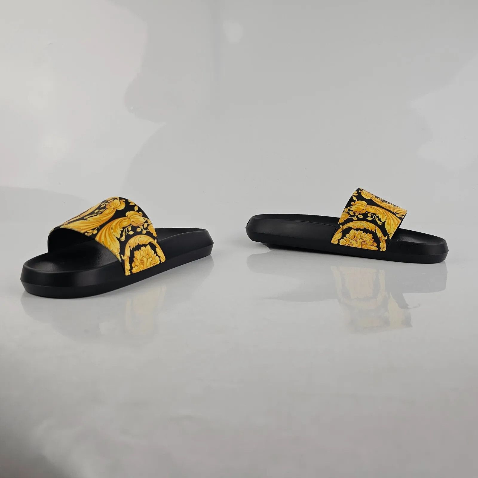 Versace Versace Baroque Black Slide Sandals New Size US 7 / EU 40 - 8 Thumbnail